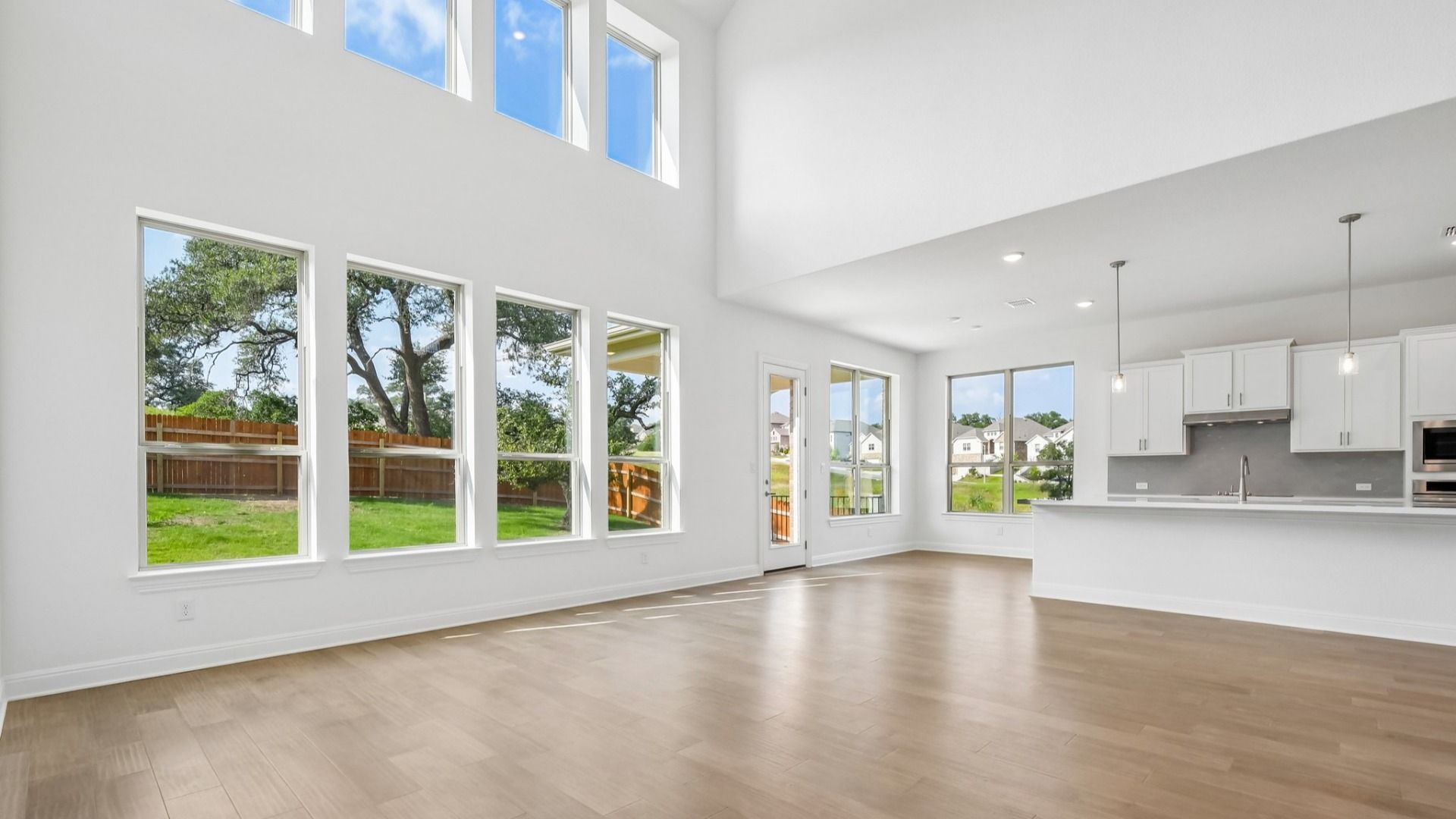 An interior shot of the living room in the Brown floorplan at Retreat at San Gabriel - Representative Image