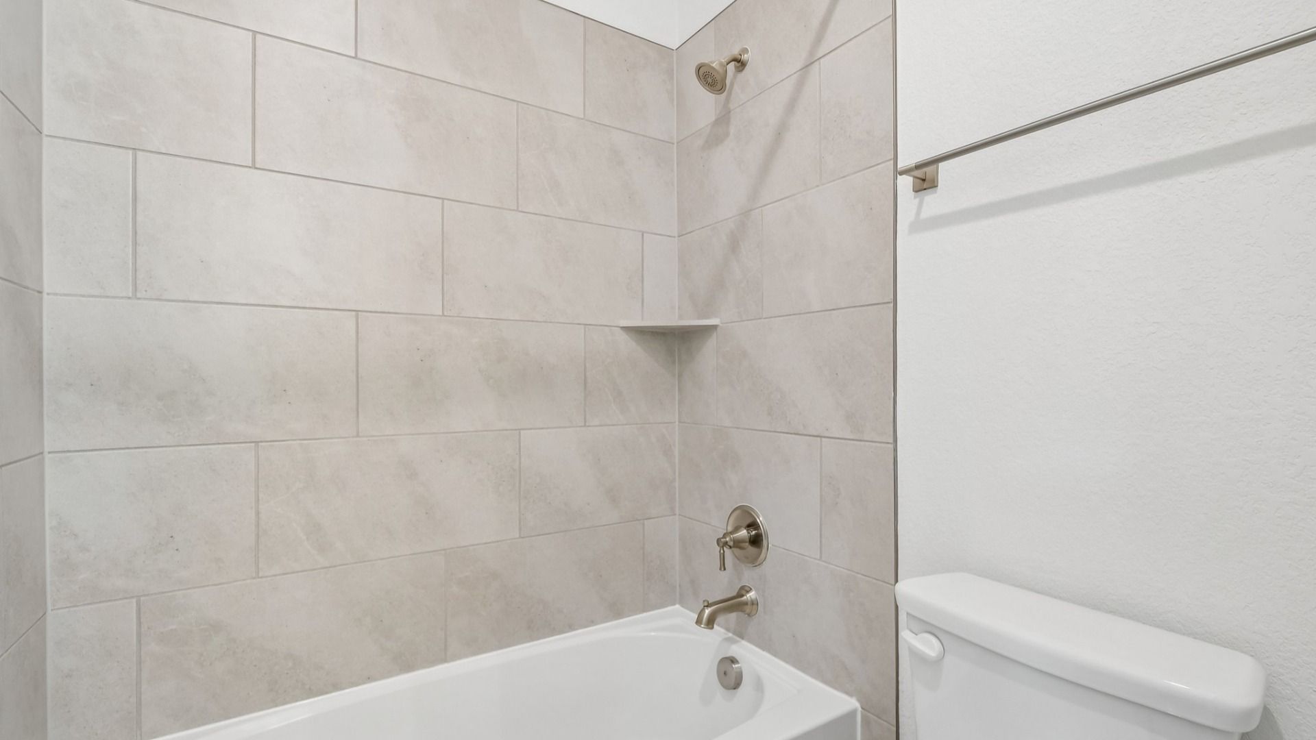 An interior shot of a shower in the Brown floorplan at Retreat at San Gabriel - Representative Image