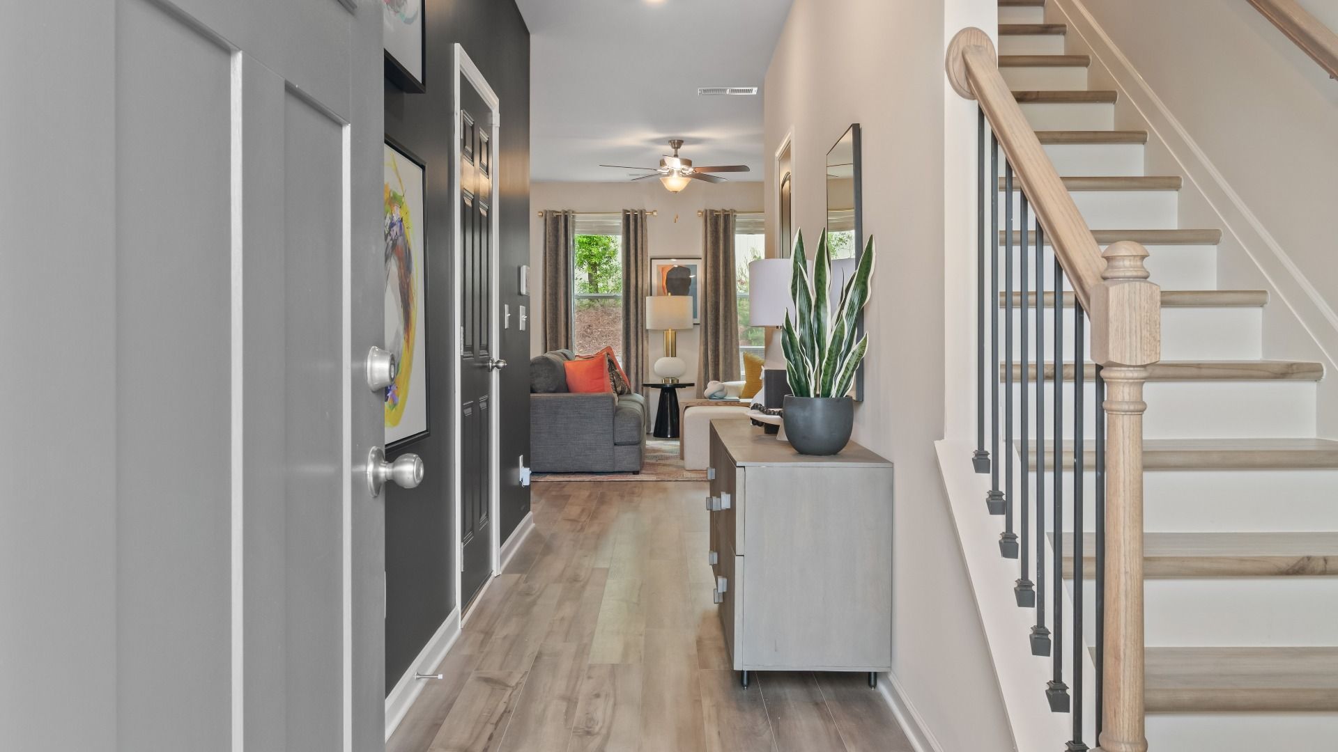 Front entryway to home with access to main living areas