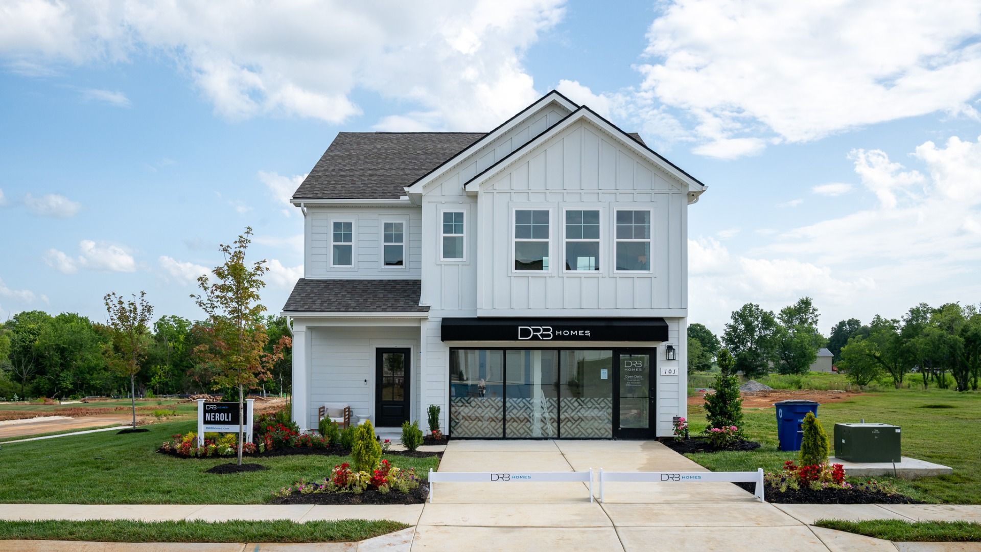 Model home white exterior