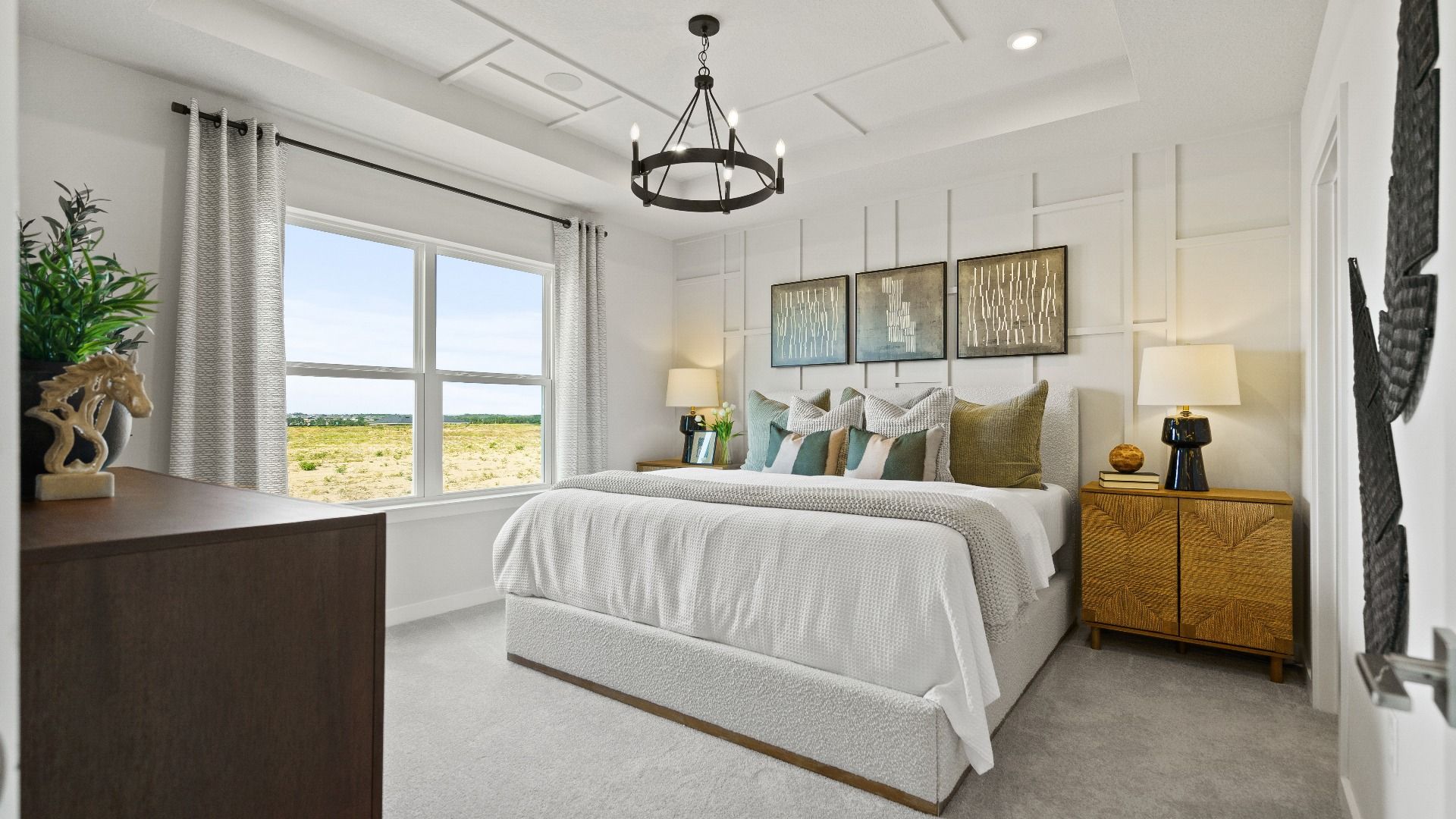 The Atlantic Floor Plan showing the Primary Suite by DRB Homes in Grasslands West New Homes in Lakeland, FL