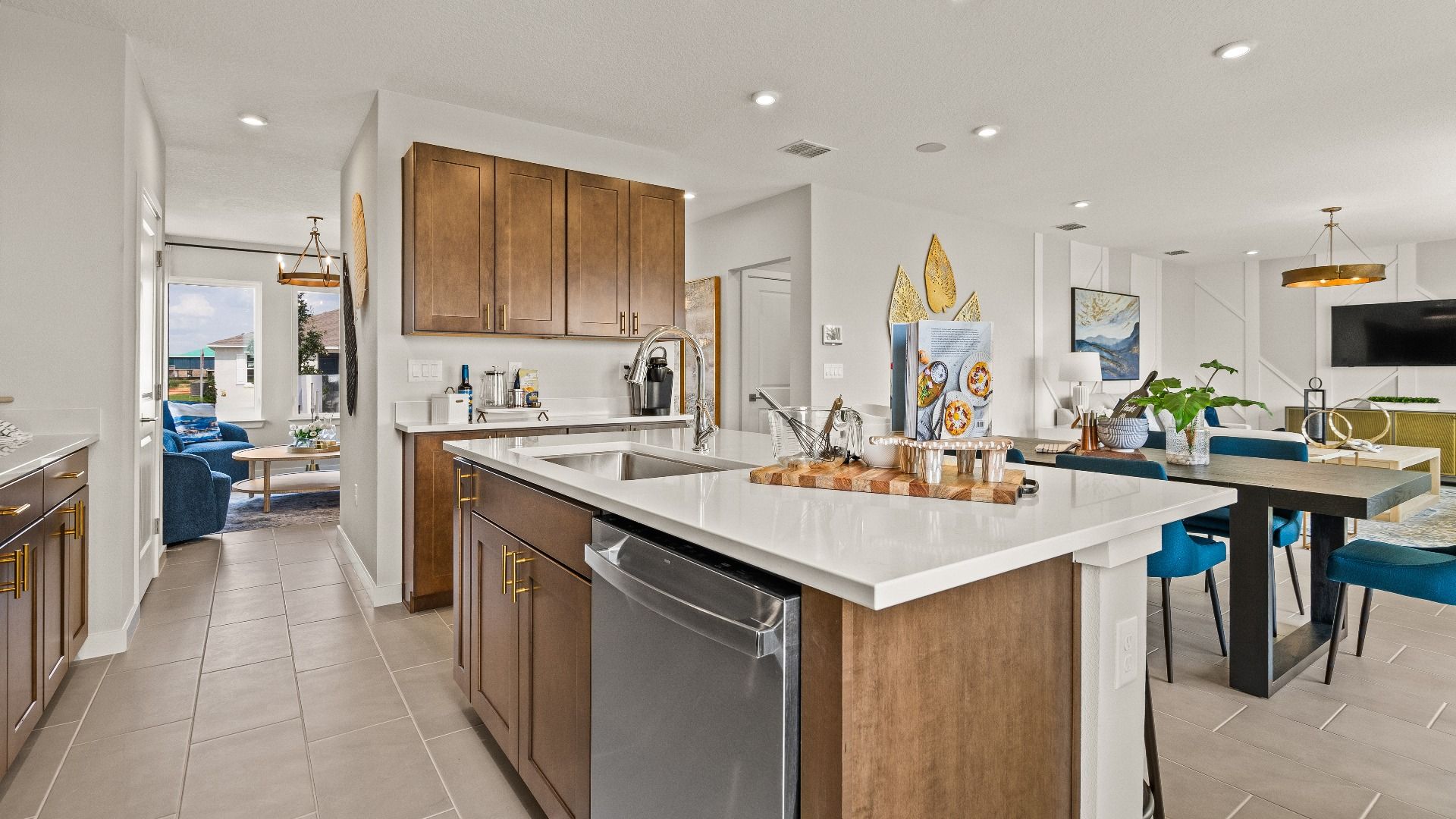 DRB Homes Model Floor Plan Staged Kitchen, Granary Park New Homes in Clay County, located in Jacksonville, Florida