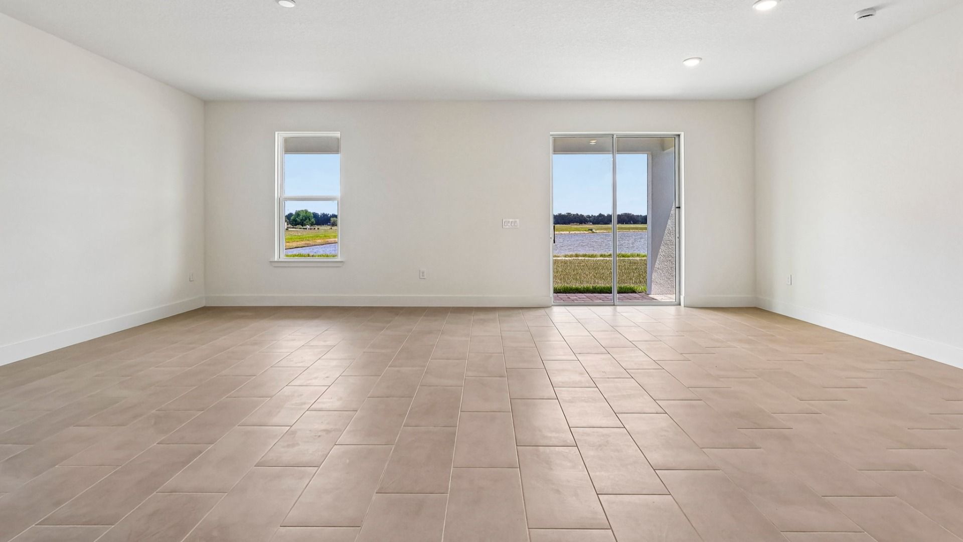 Longleaf Floor Plan Open Concept Living, Living Area and Dining Area by DRB Homes in Trailside New Homes in Mount Dora Fl