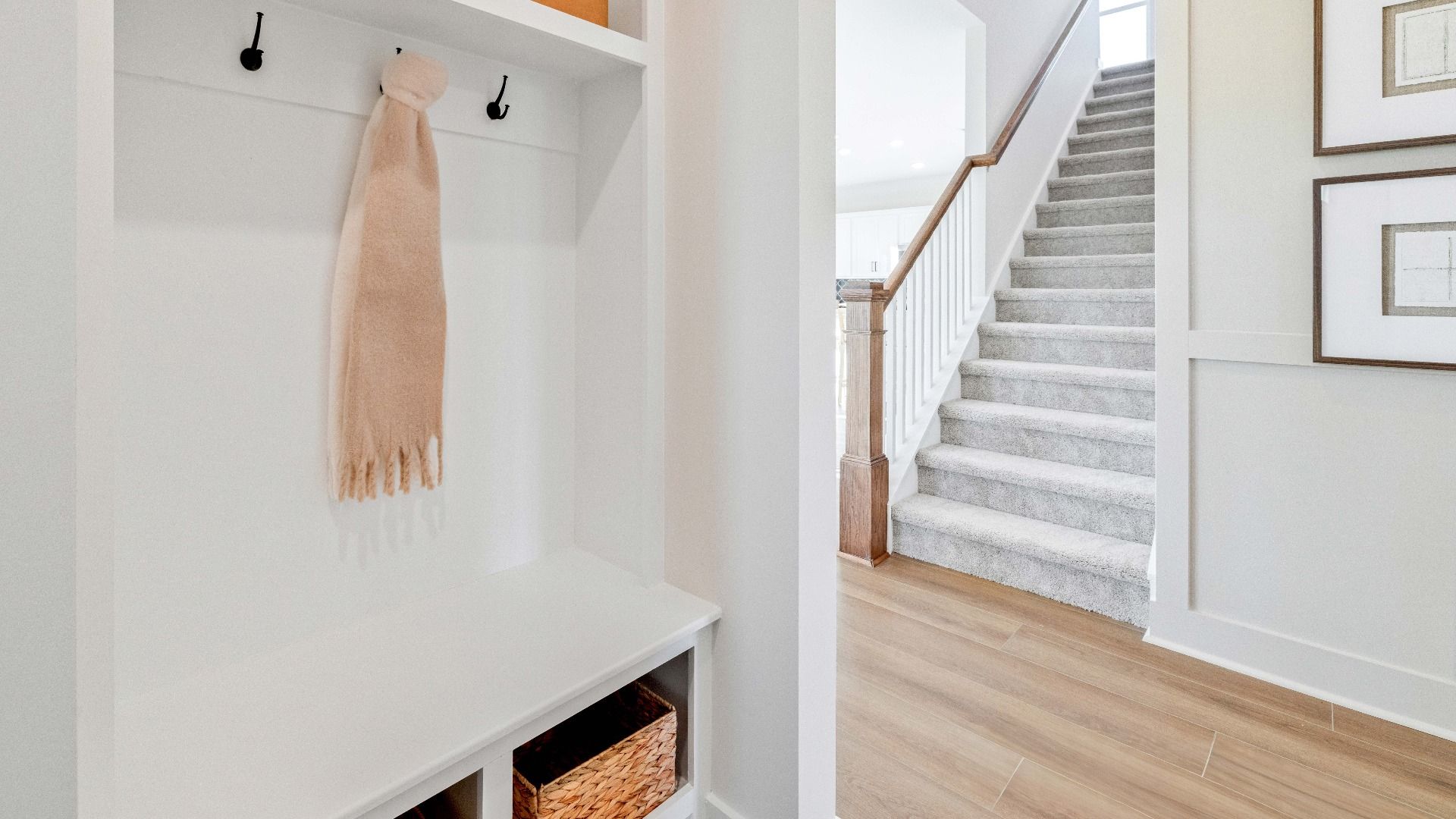 Drop-zone area with access to nearby staircase