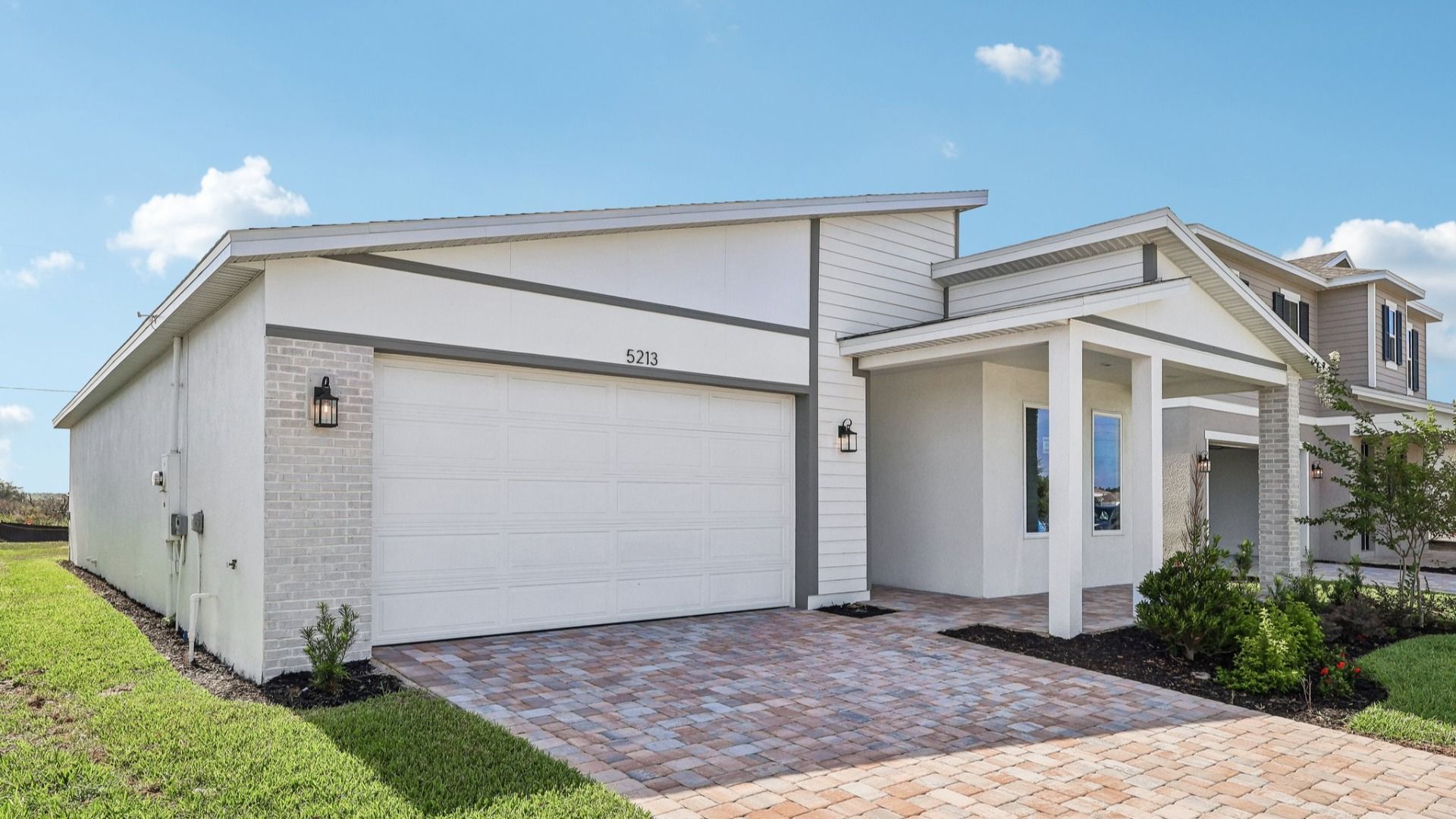 Acacia Floor Plan Modern Elevation in New Home Community Lakeside at Satilla in St. Cloud, FL