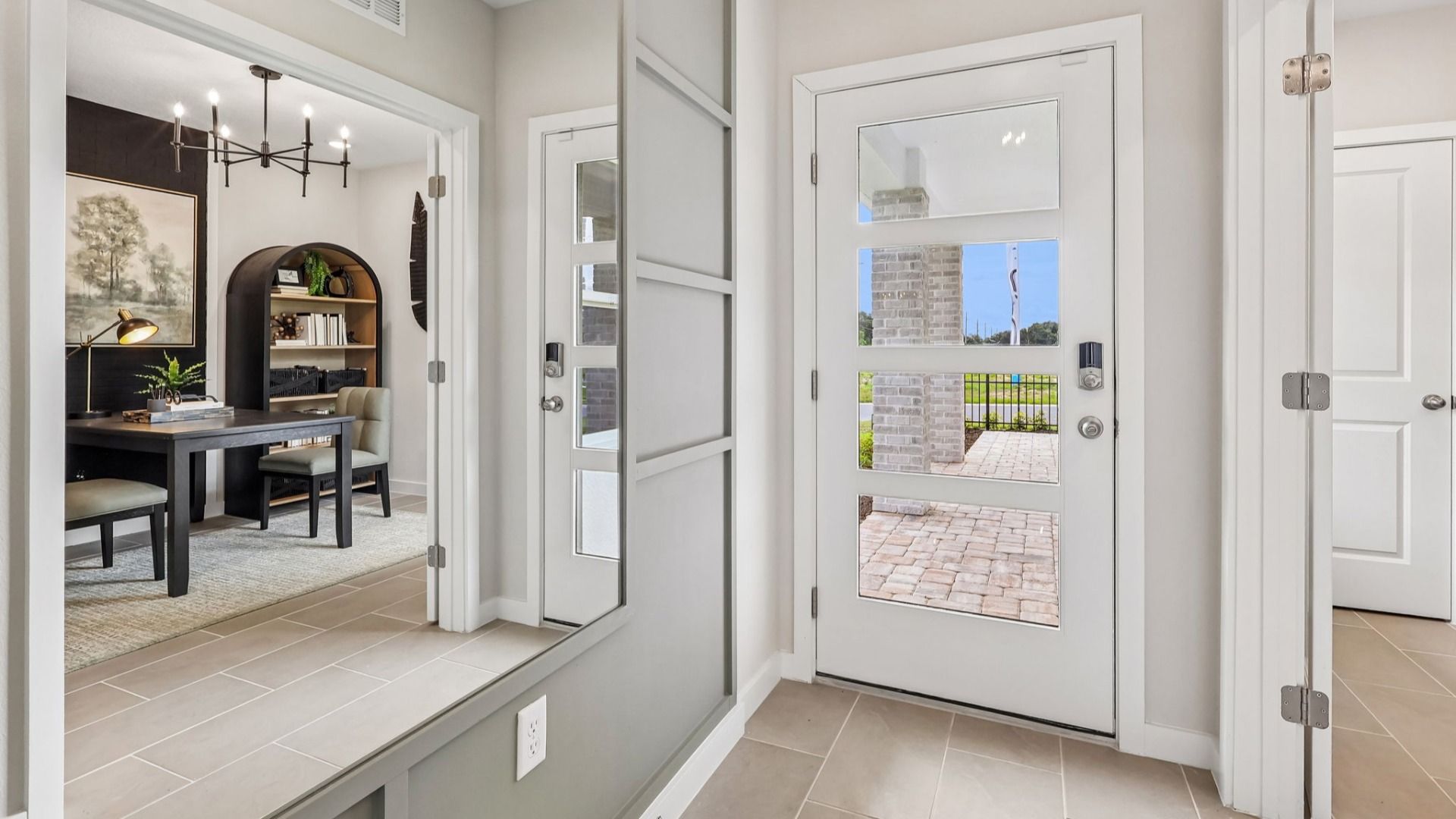 Flagler Floor Plan in Modern Interior Entry and view of the study to the left of the main entry