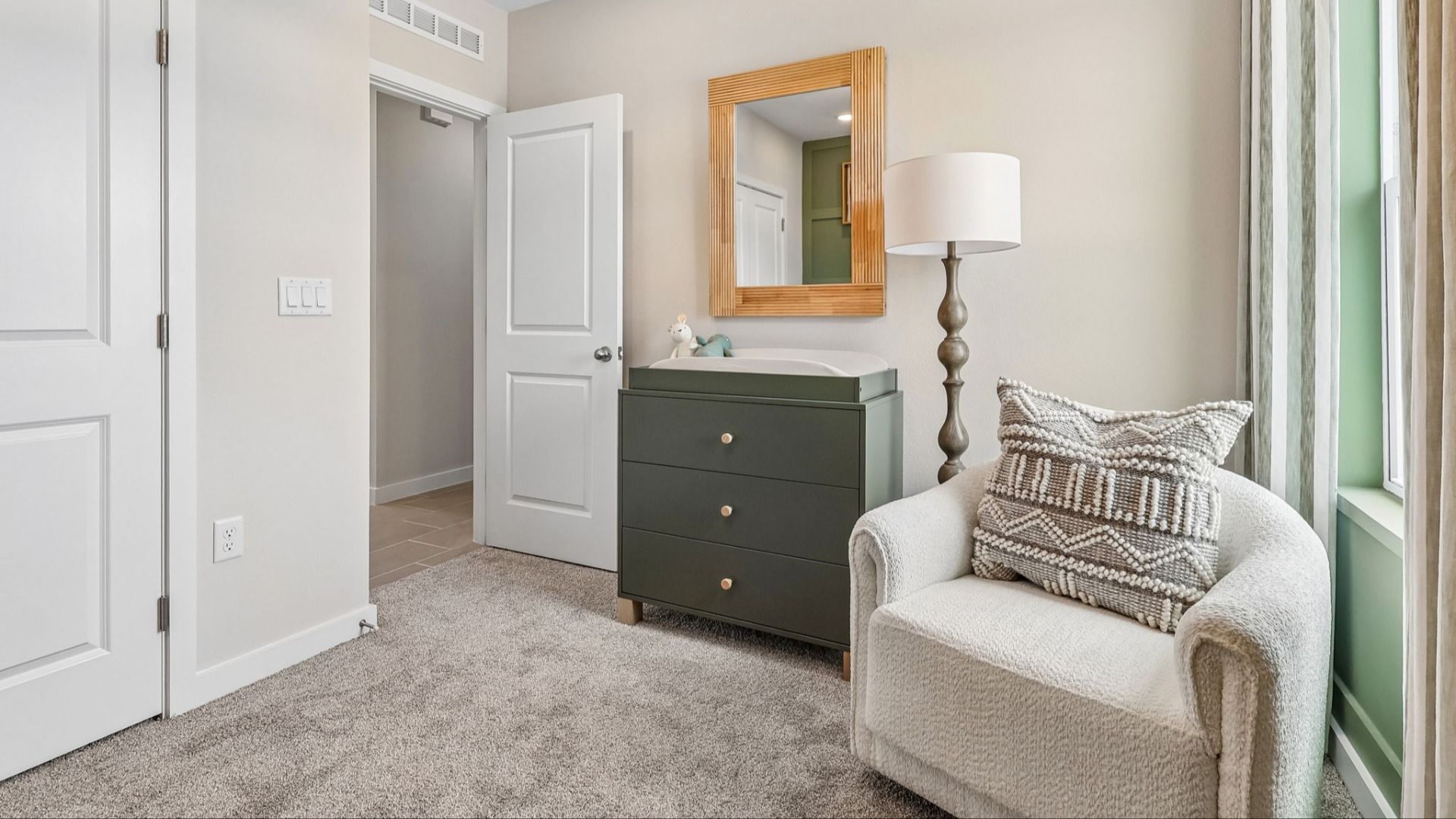 Flagler Floor Plan Secondary Bedroom staged as a nursery