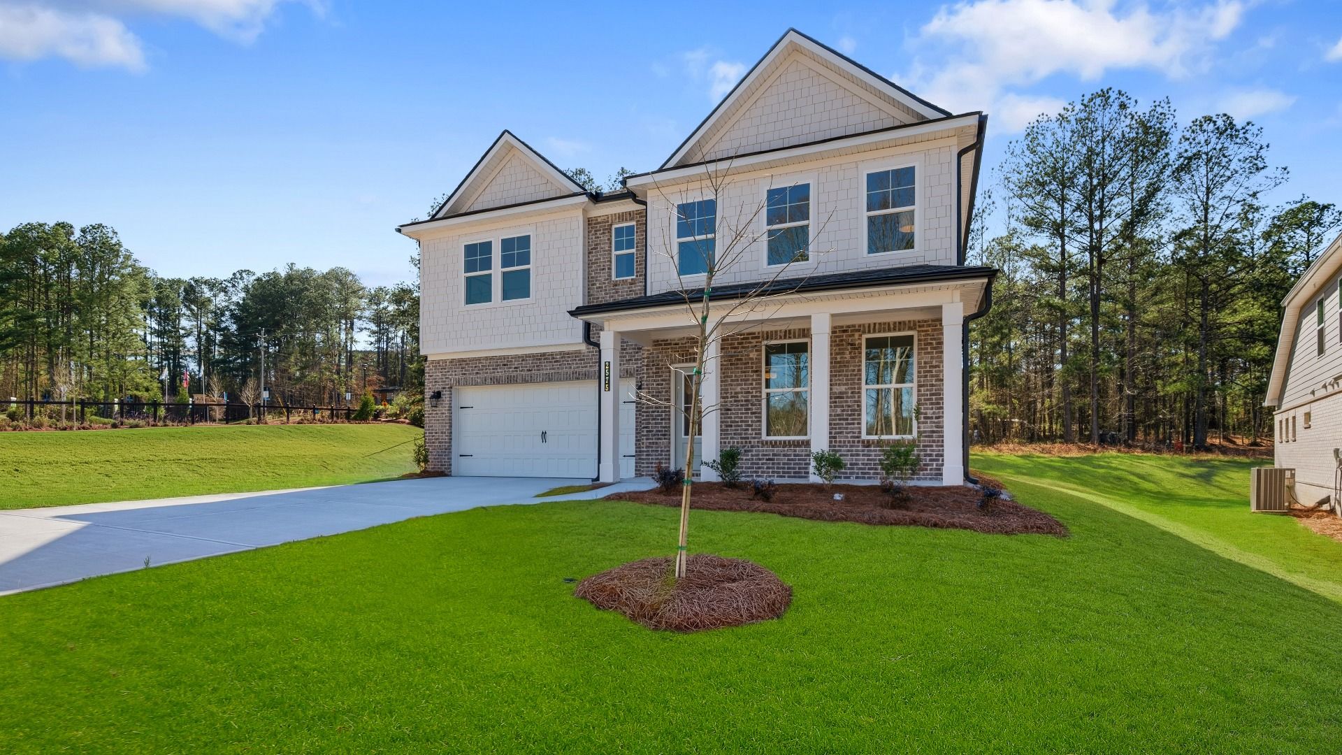 Front exterior of Brier Creek floorplan with 2-car garage