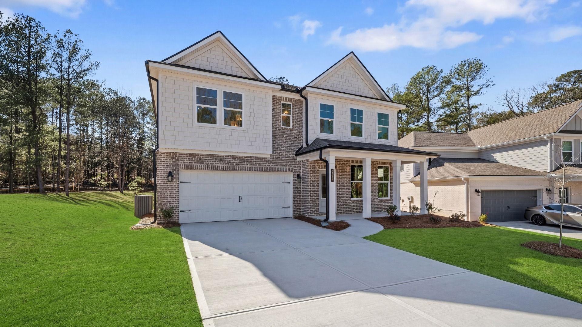 Front exterior of Brier Creek floorplan with 2-car garage