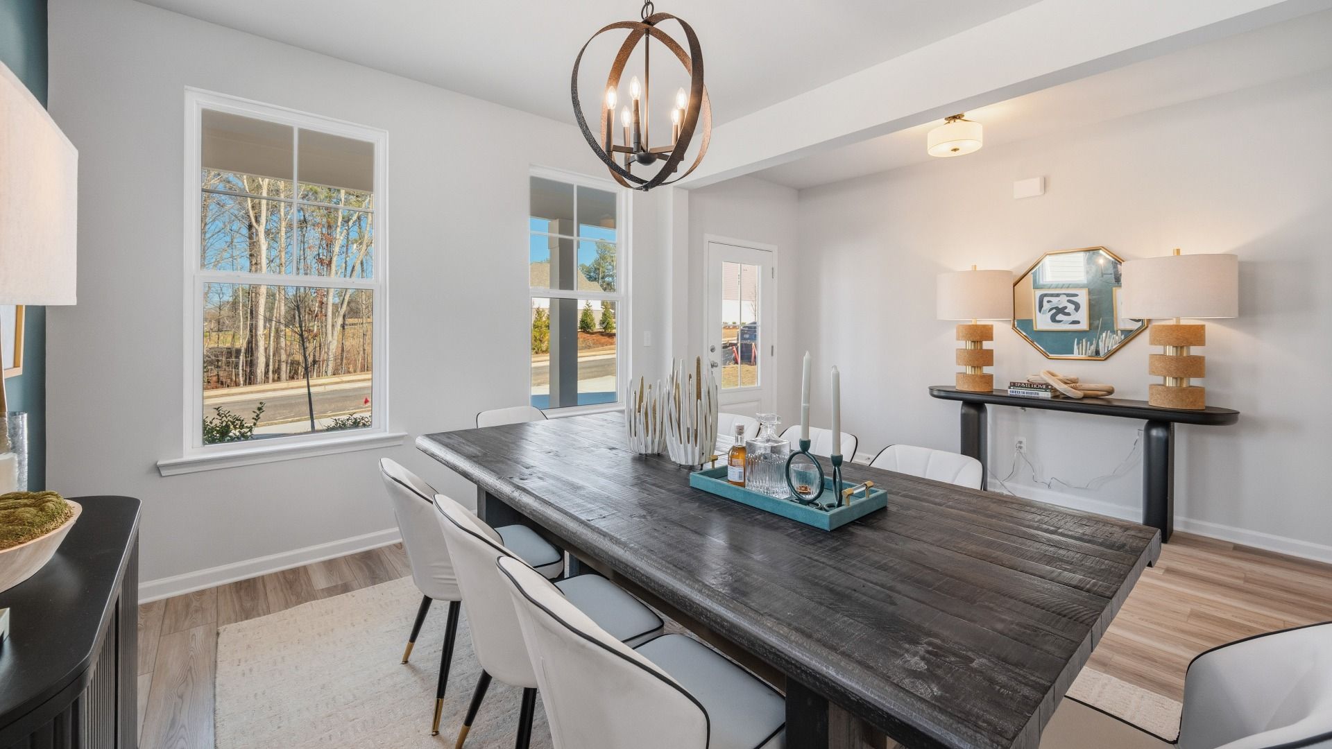 Dining area with access to front entryway