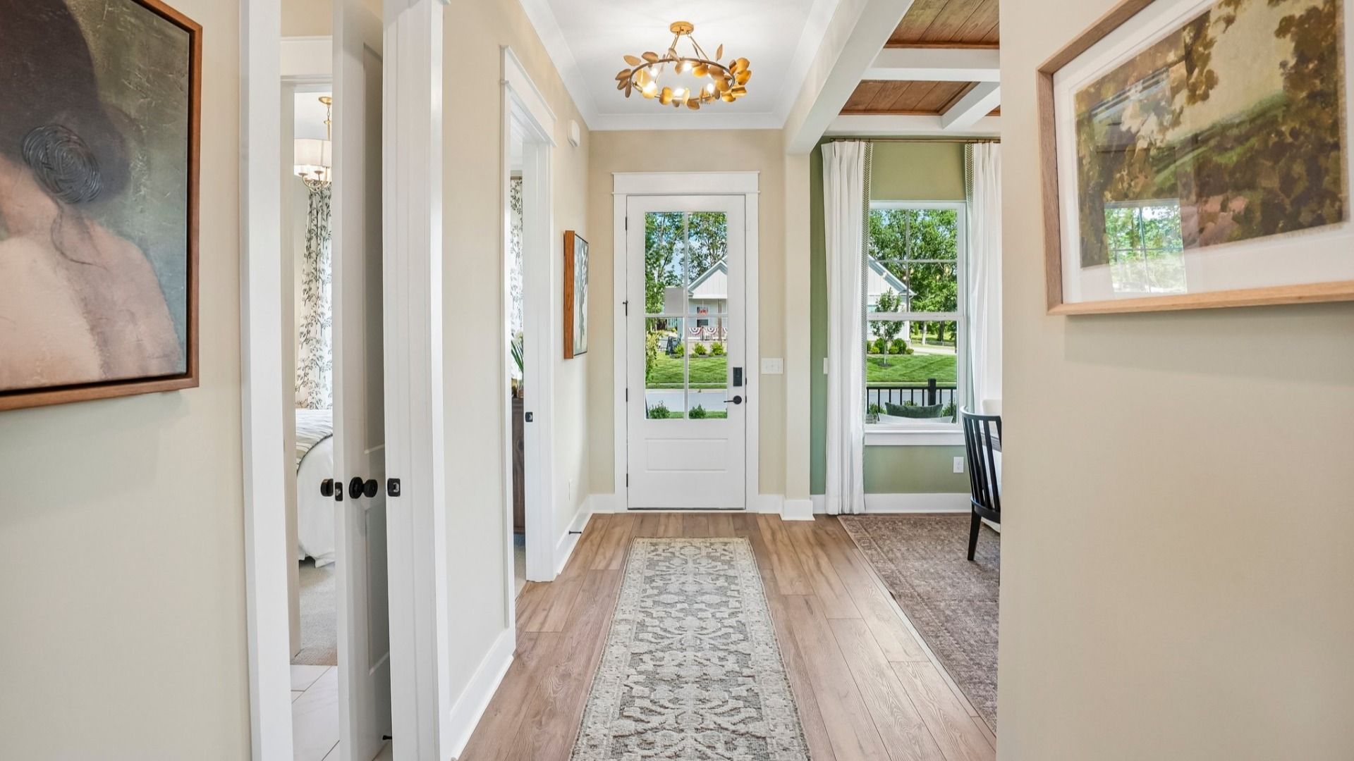 Front entryway of home with access to dedicated dining space