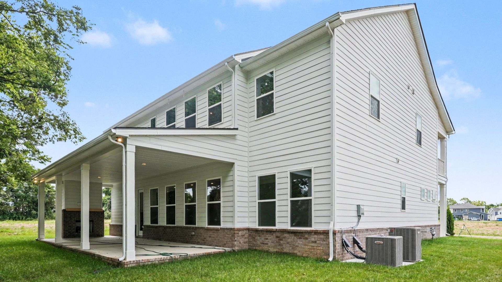 Rear exterior with covered porch