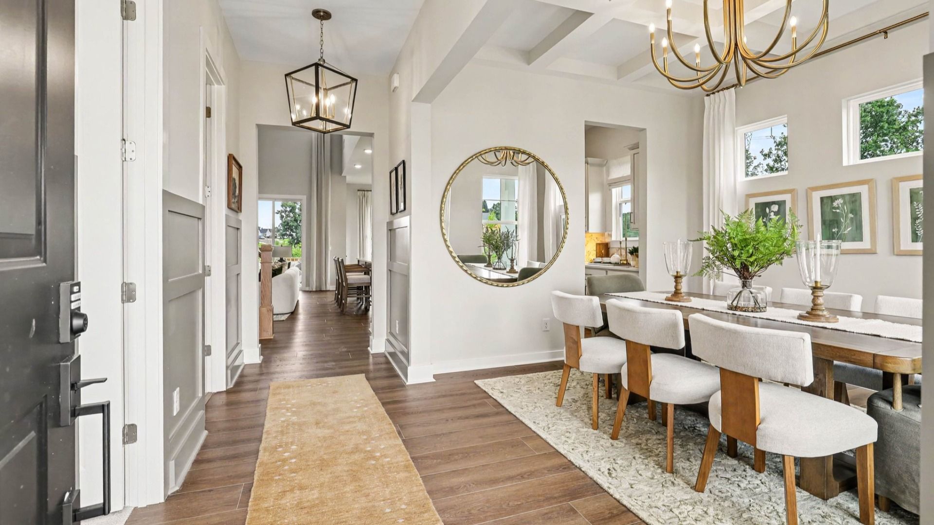 Dedicated dining area with access to front entryway