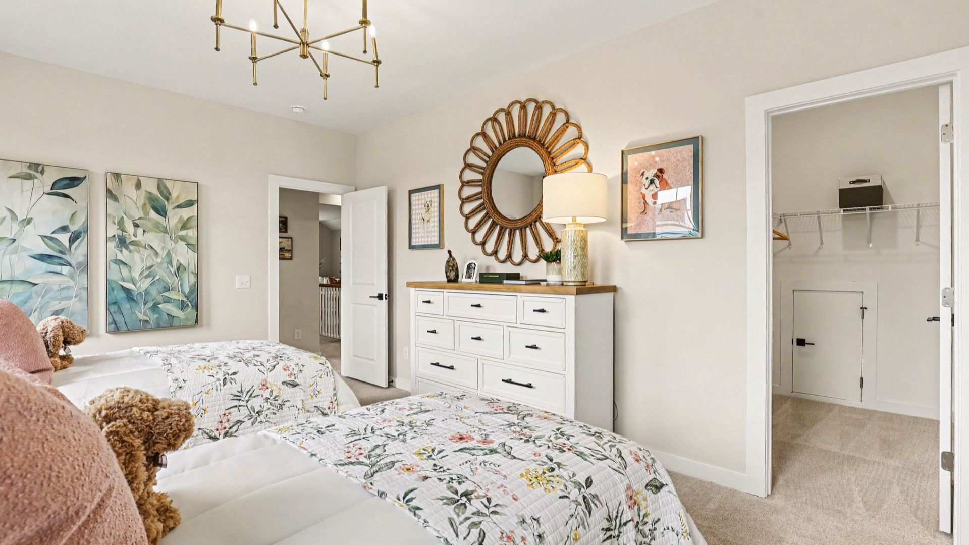Secondary Bedroom with carpet and windows