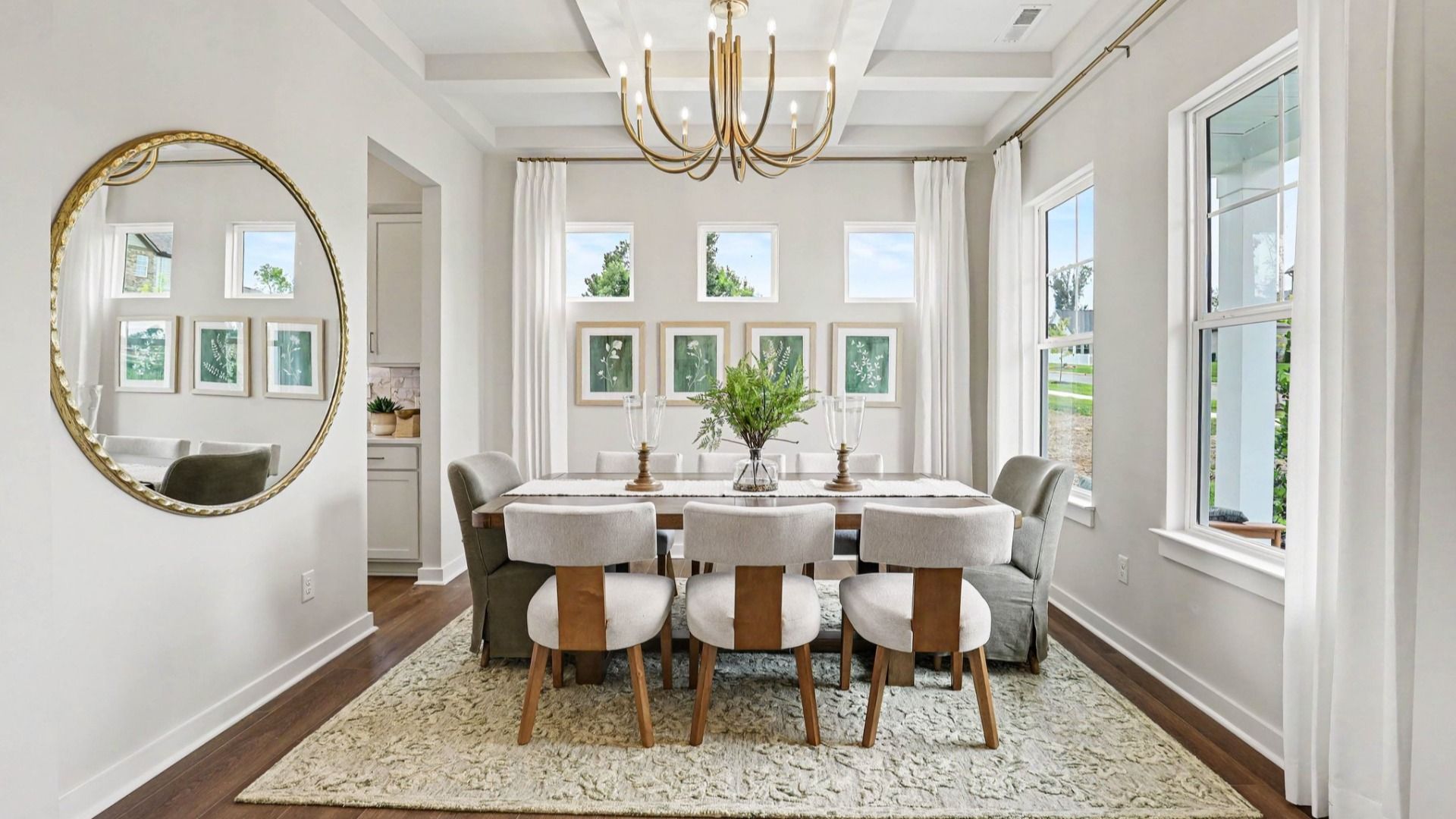 Dedicated dining area with access to front entryway