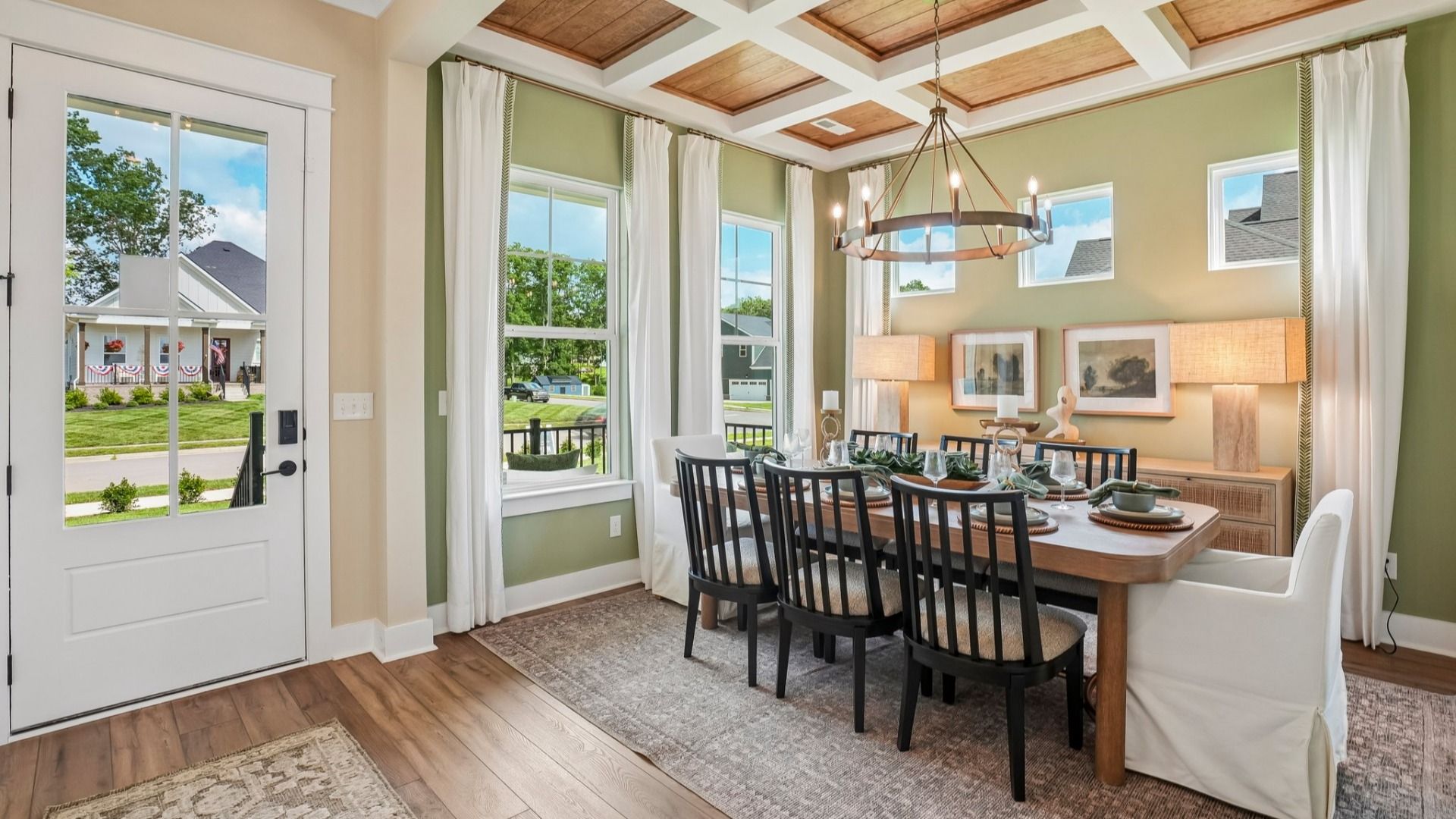 Front entryway with view of beautiful dedicated dining room