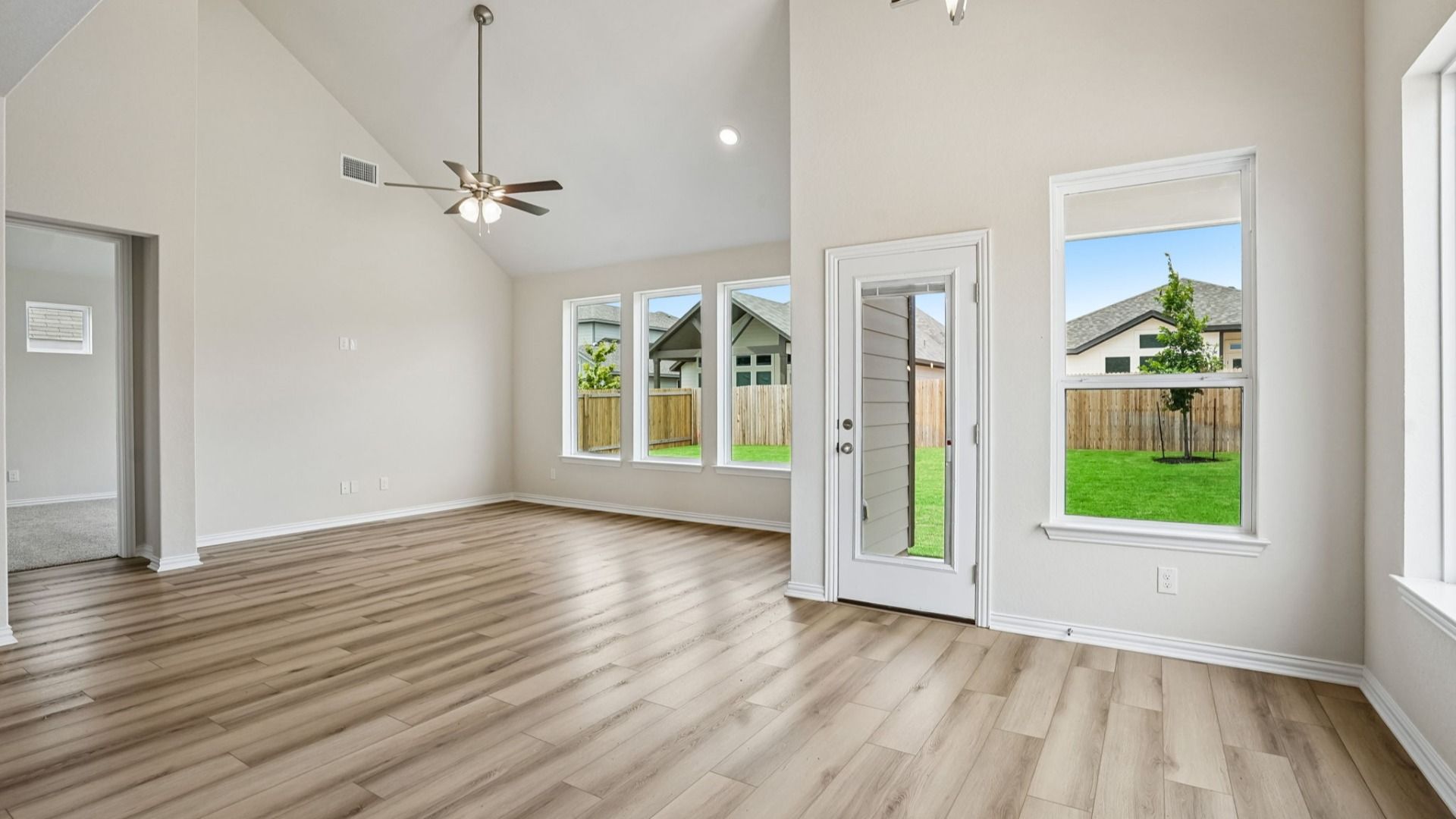 Casual Dining Area opens to the Great Room, which features high ceilings