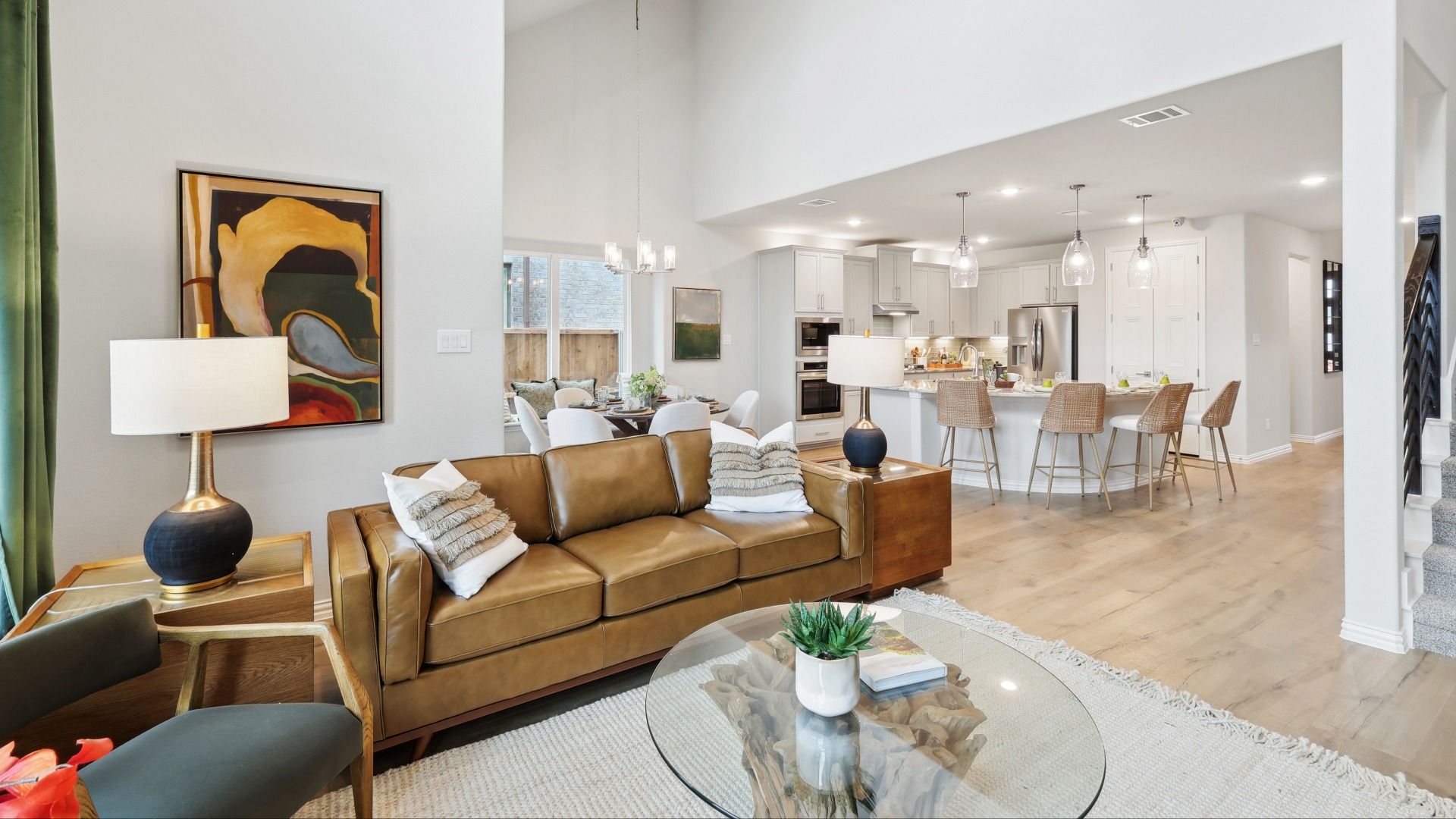 Tasteful accents in open-concept main living areas of Magnolia plan by DRB Homes