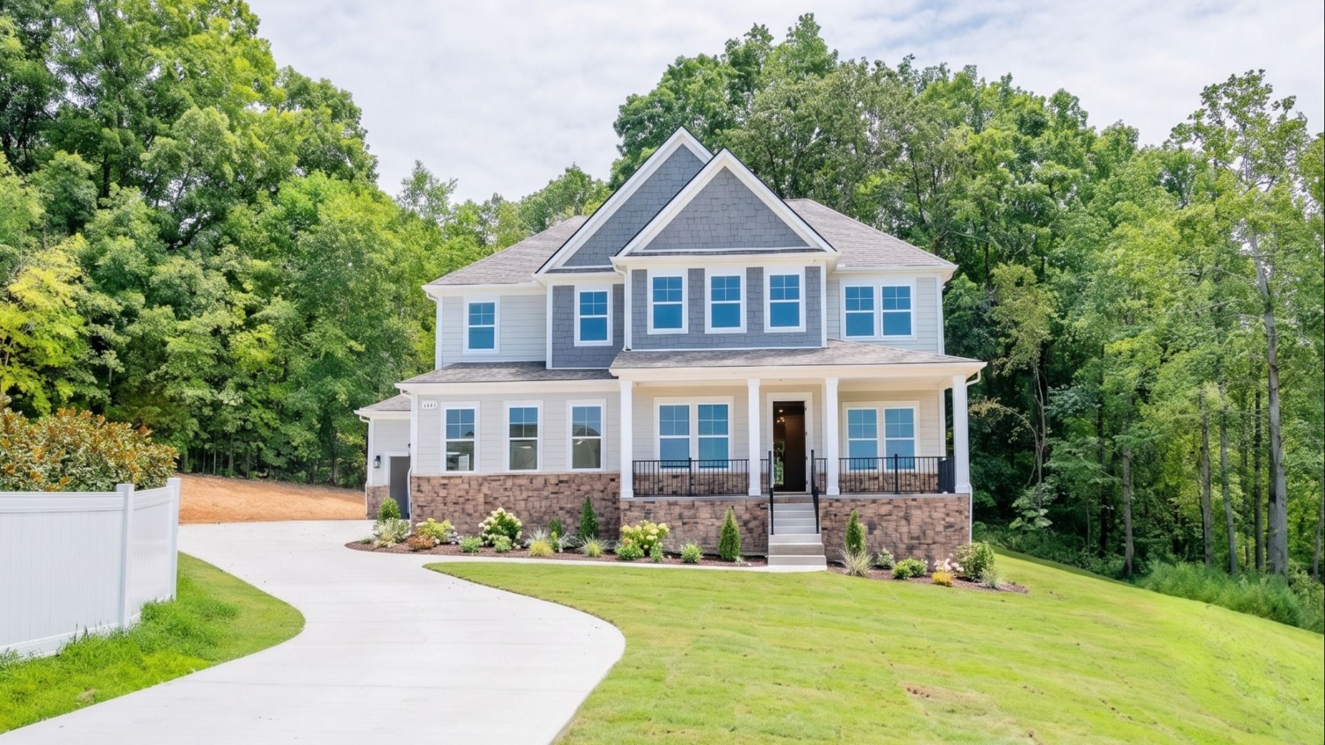 Enhanced image to show a complete version of the gorgeous Solace II plan home at Richvale Estates in Fairview, TN