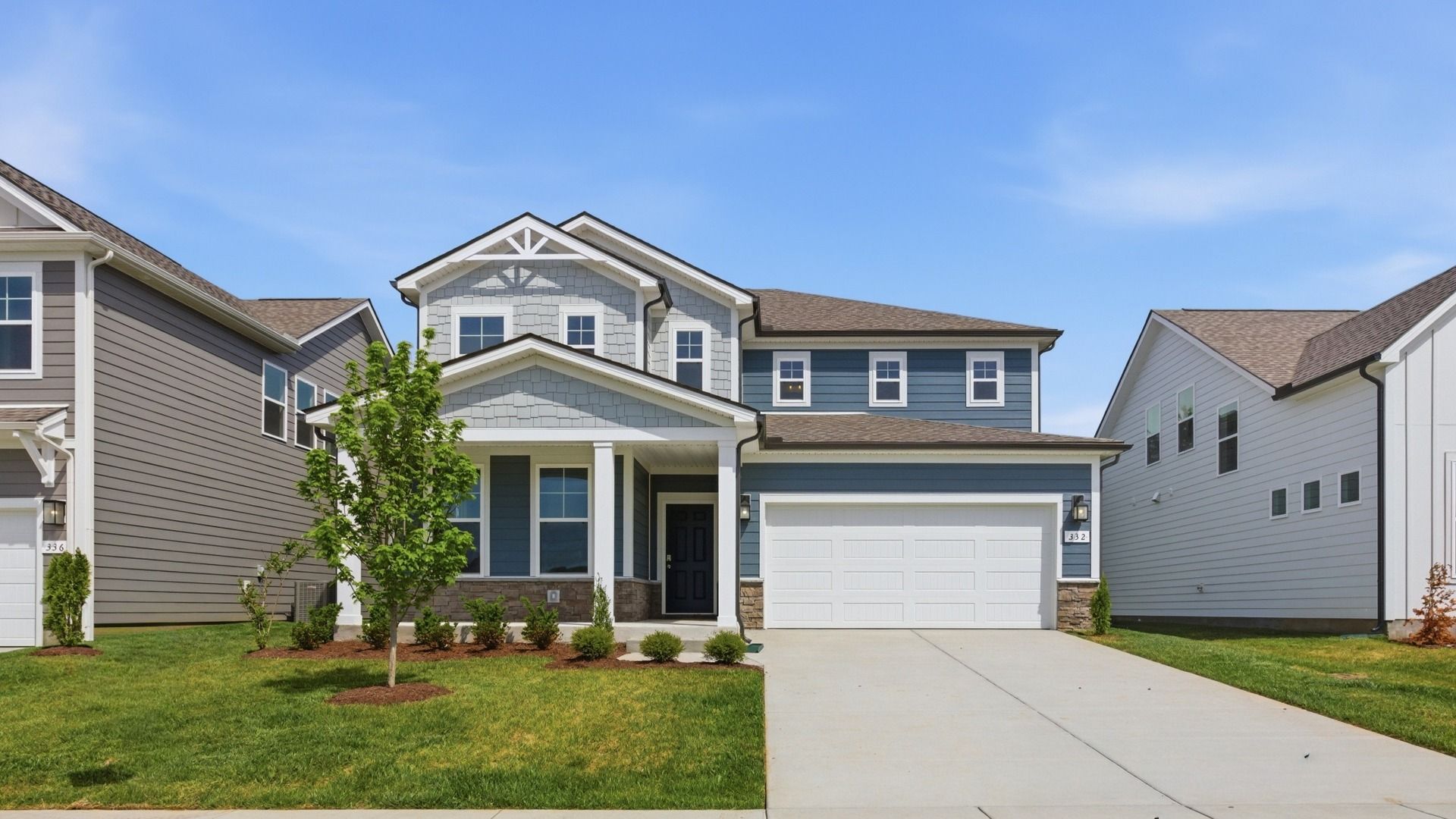 Exterior of Wynwood Plan home built at Bearwood in Mt. Pleasant, TN