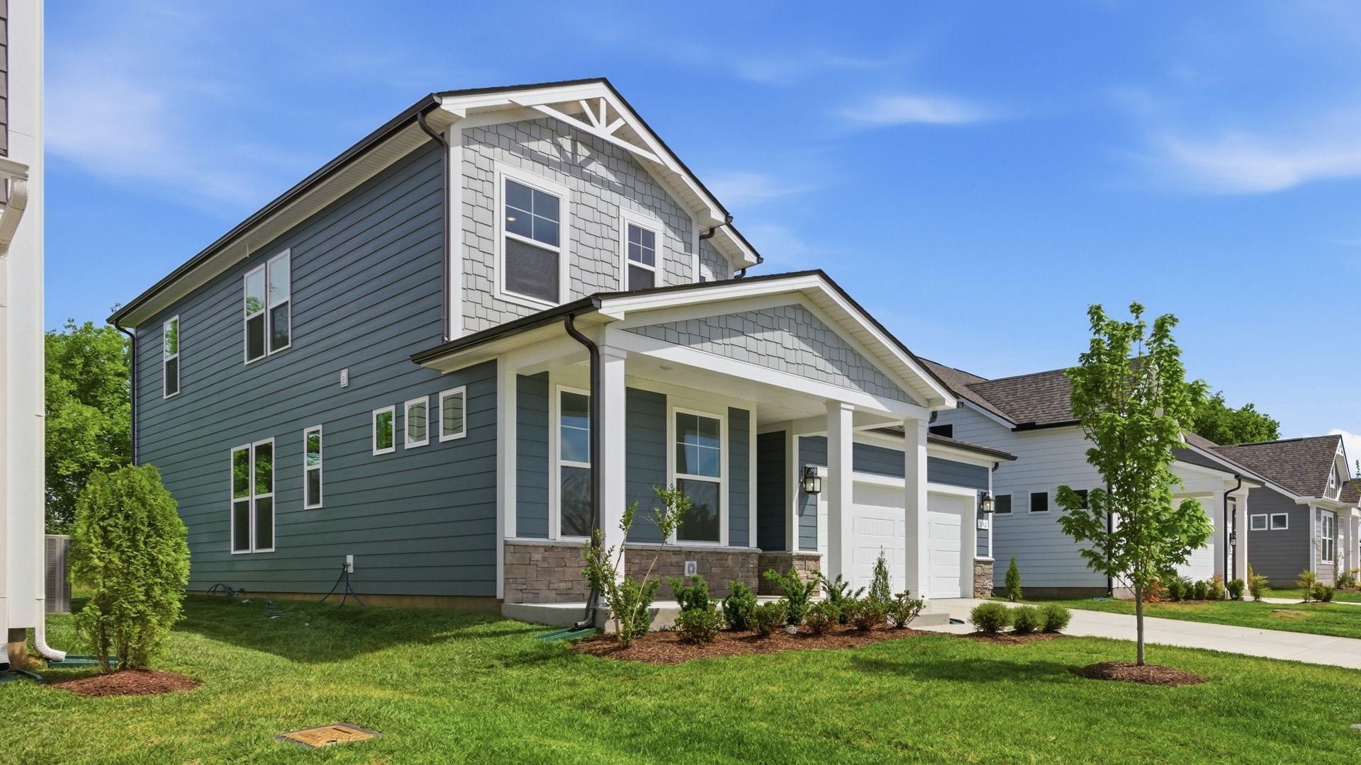 Exterior of Wynwood Plan home built at Bearwood in Mt. Pleasant, TN