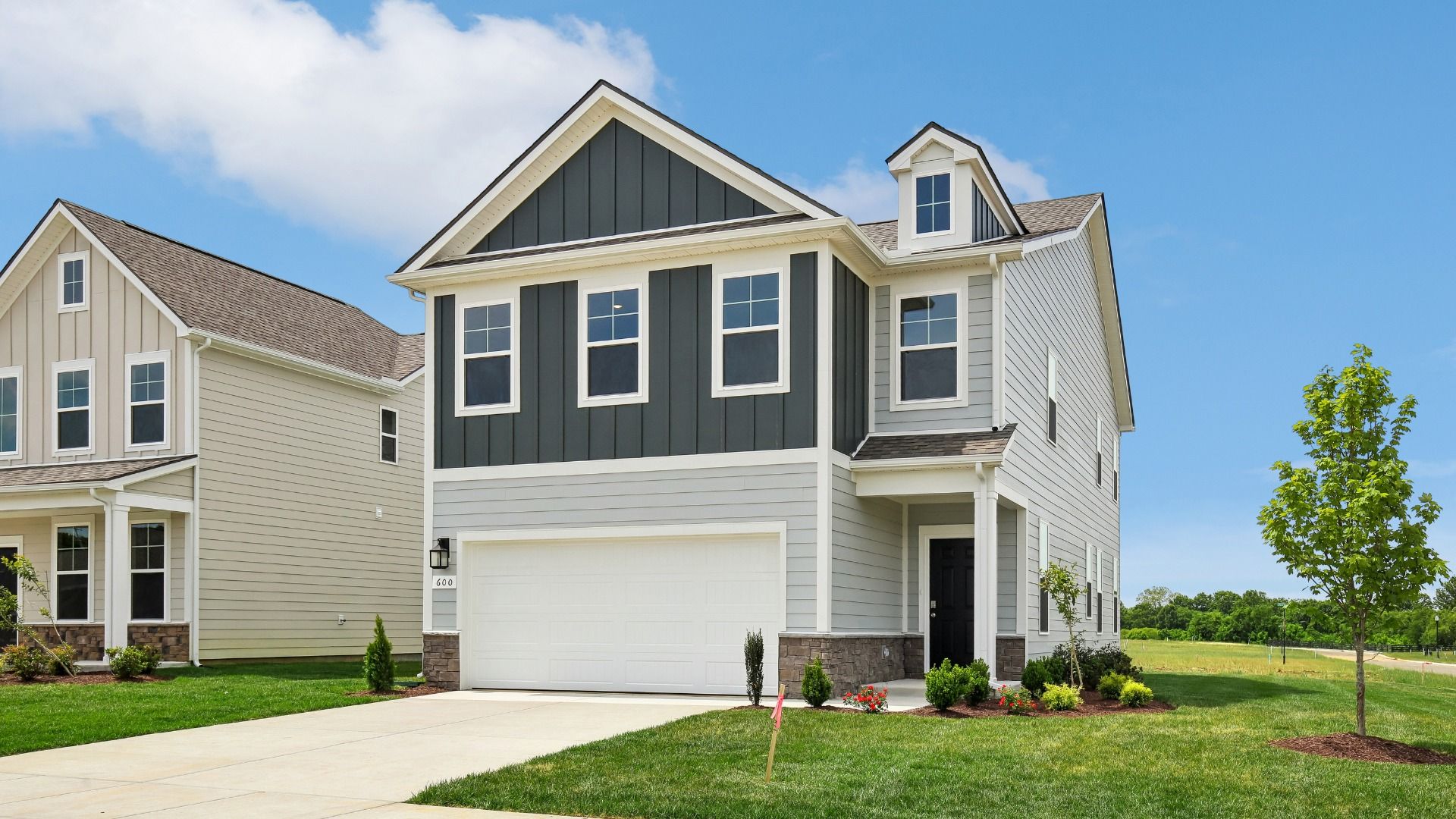Exterior of Juniper plan home built at Bearwood in Mt. Pleasant, TN