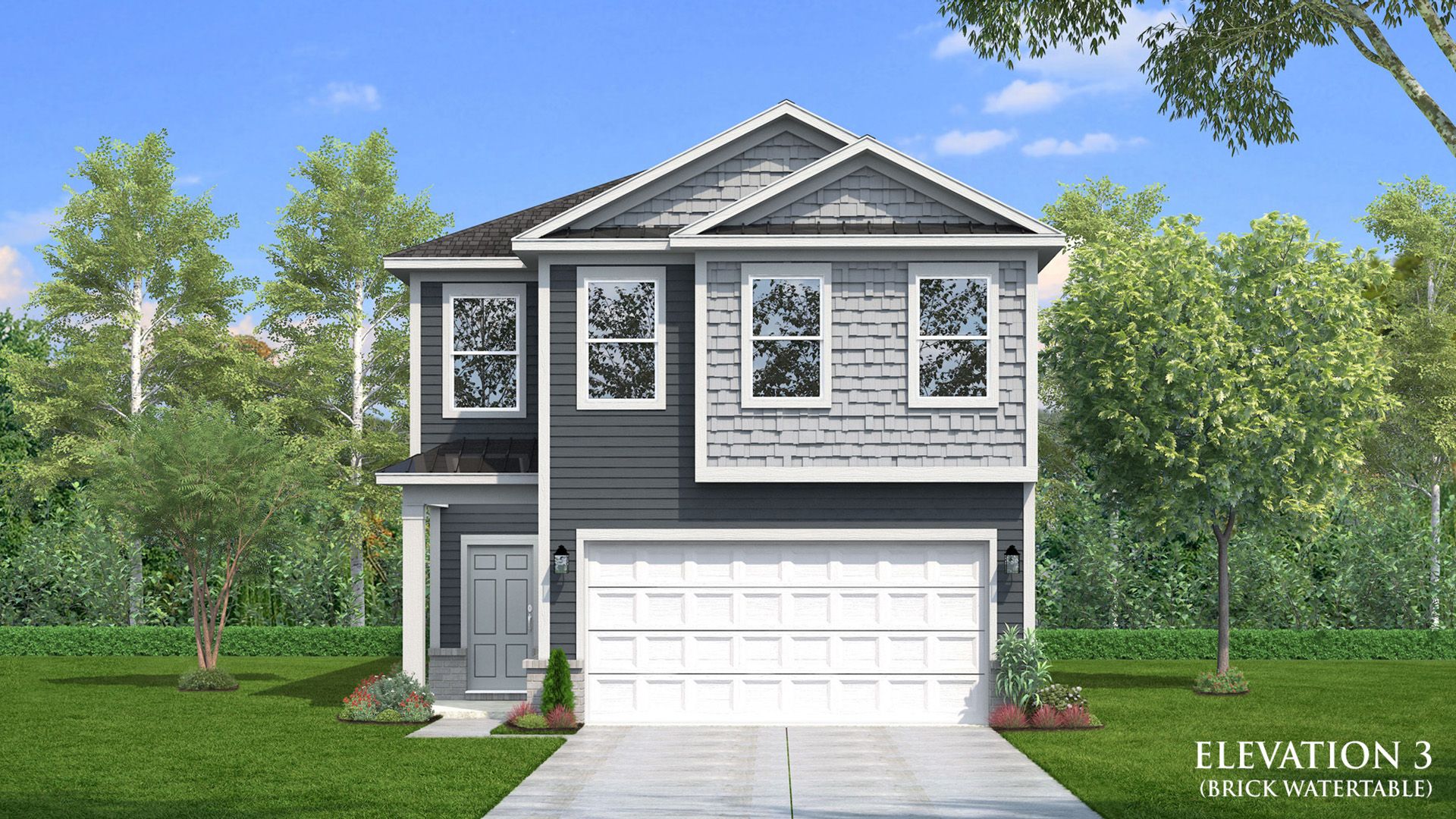 DRB Homes Juniper Elevation 3 Brick Watertable
