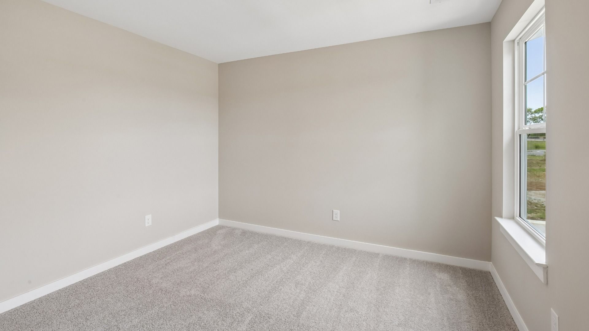 Bedroom with walk-in closet and window