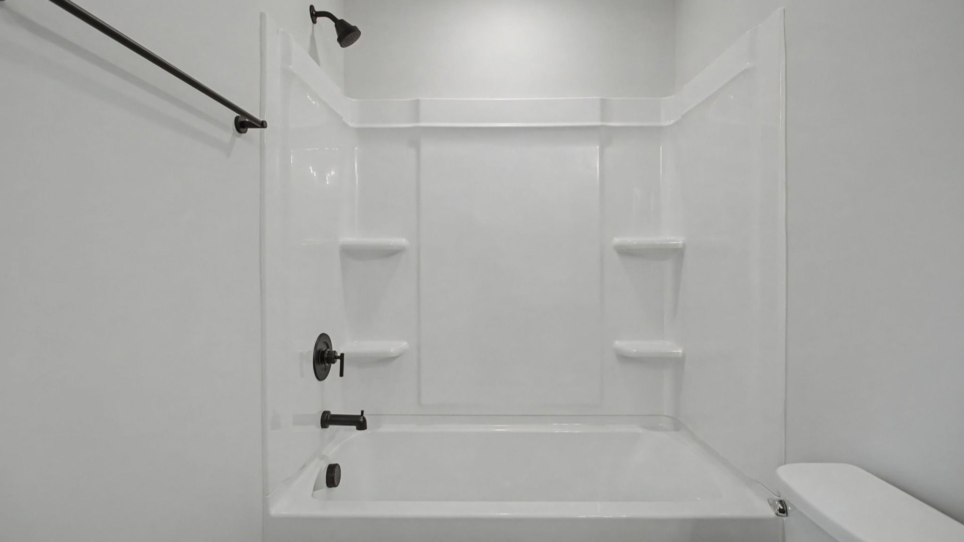 Secondary Bathroom with premium fiberglass shower