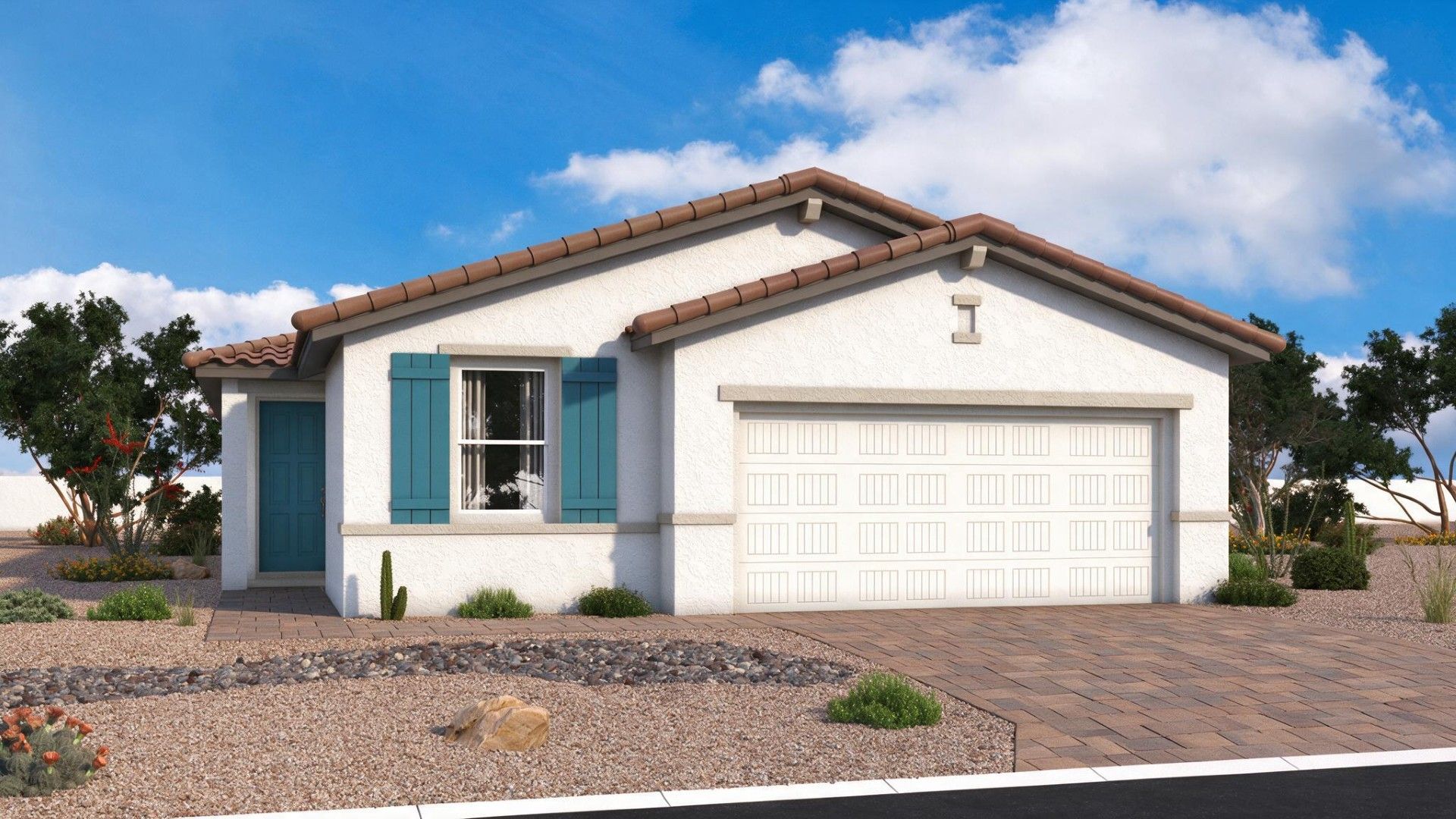 Magma Ranch, Florence AZ, Bisbee Home Plan, Elevation B, Modern, DRB Homes