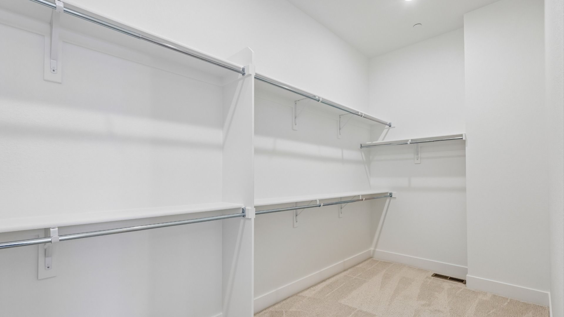 Generous walk-in closet helps keep everyday essentials organized