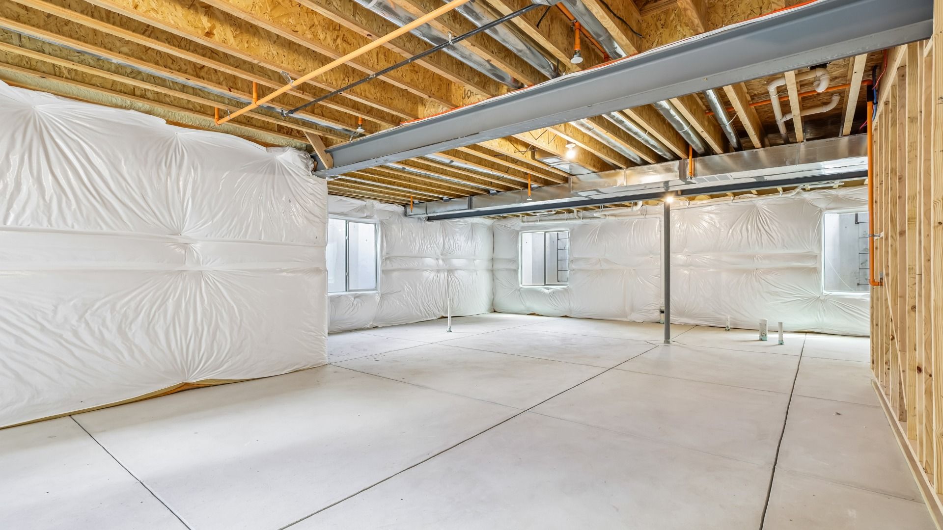 A flexible unfinished basement ready for your vision
