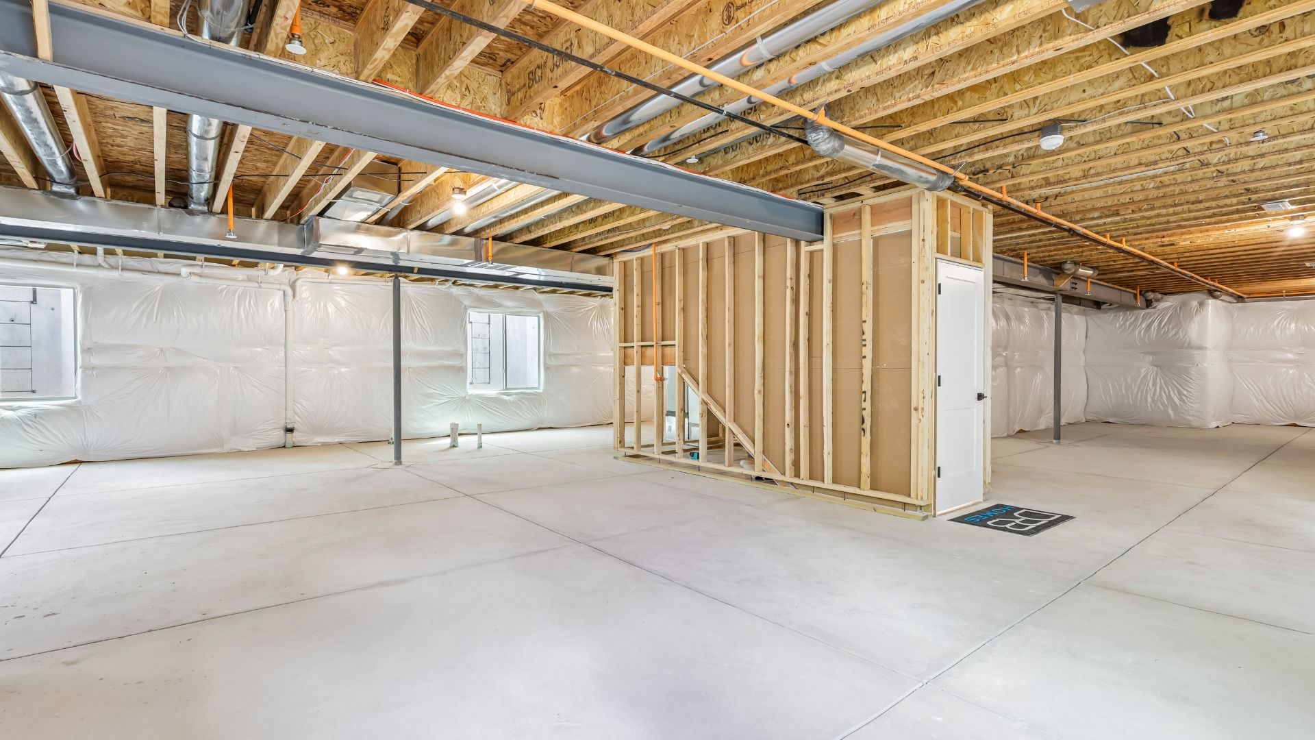 Customize this unfinished basement to fit your needs