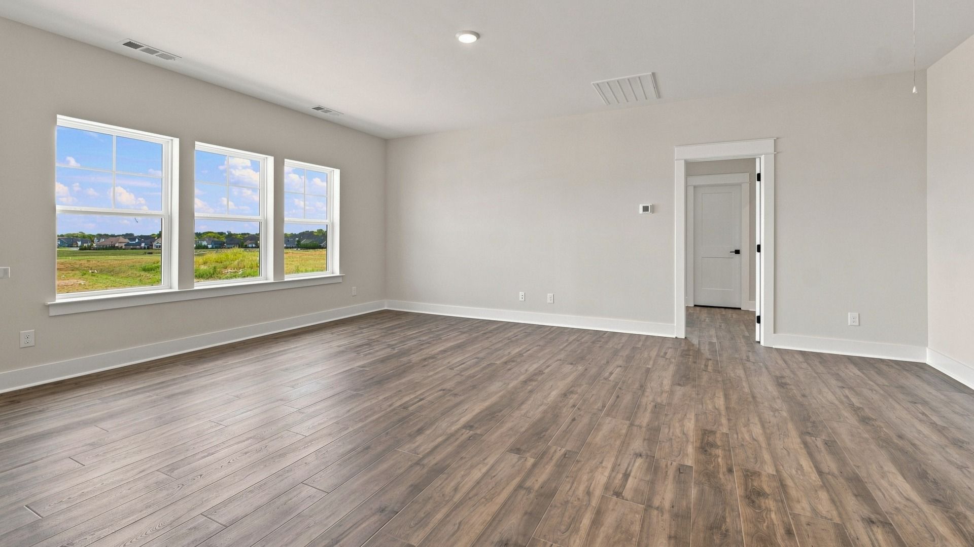 Outside view from spacious upstairs living area.