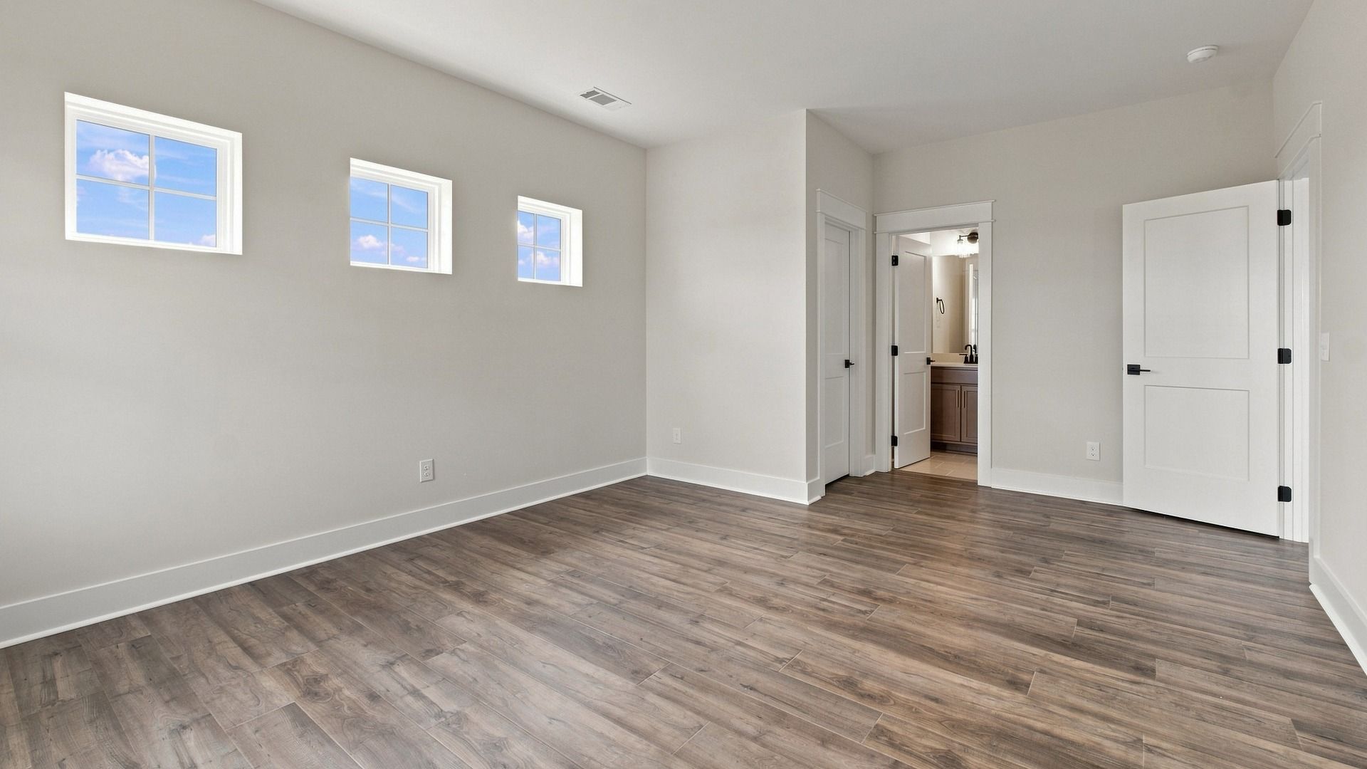 View from bedroom of upstairs living area.