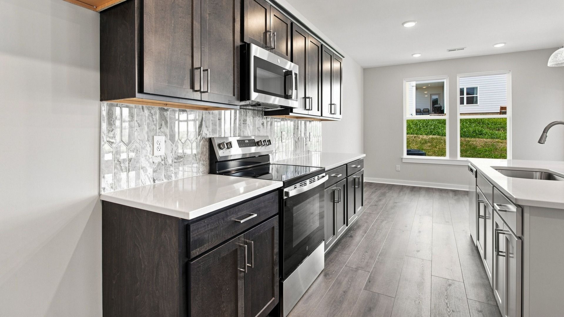 Countertop space combined with various kitchen necessities