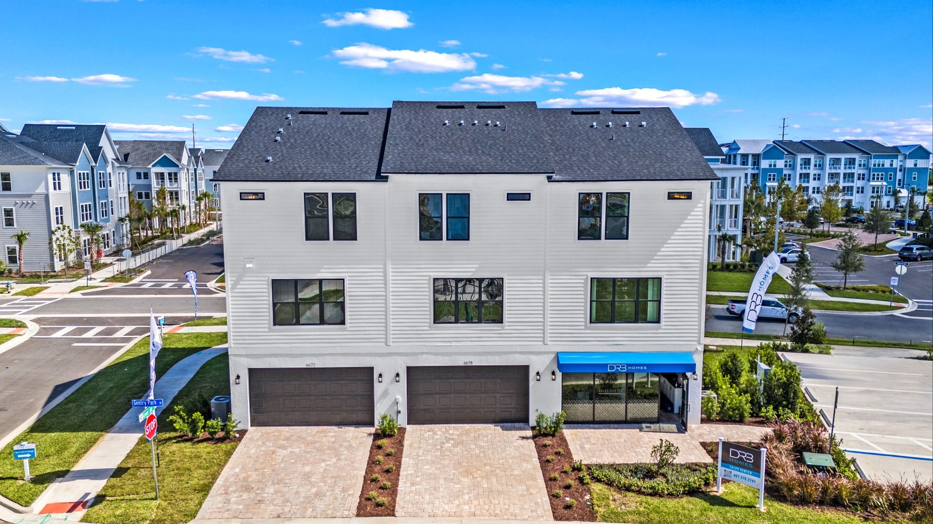 The Lantana Floor Plan Exterior by DRB Homes in Parkview at Hamlin in Winter Garden
