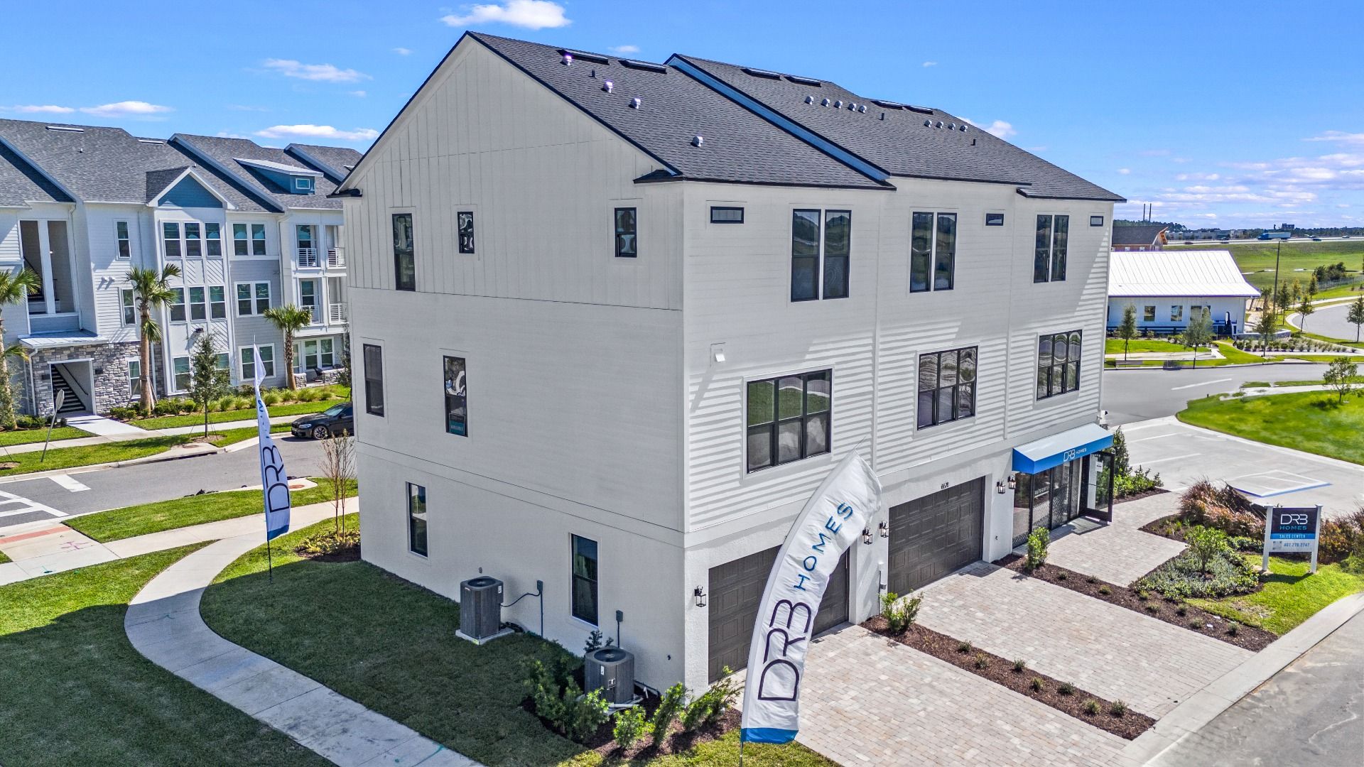 The Lantana Floor Plan Exterior by DRB Homes in Parkview at Hamlin in Winter Garden