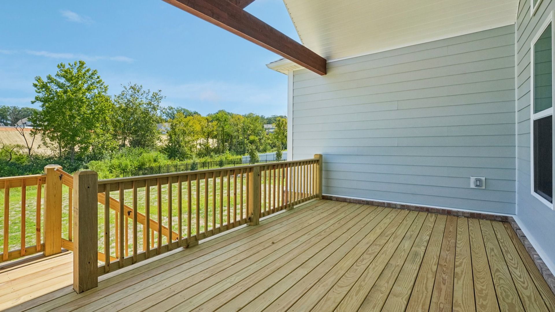 Spacious backyard porch for outside activities