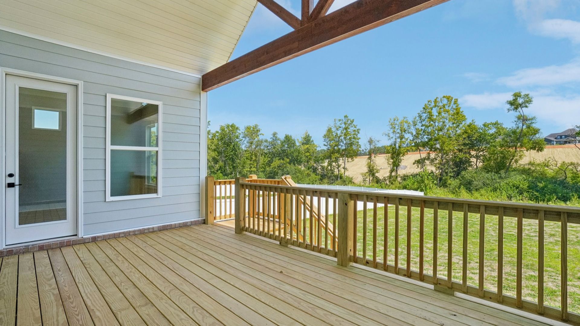 Peaceful backyard porch with space for outside activities