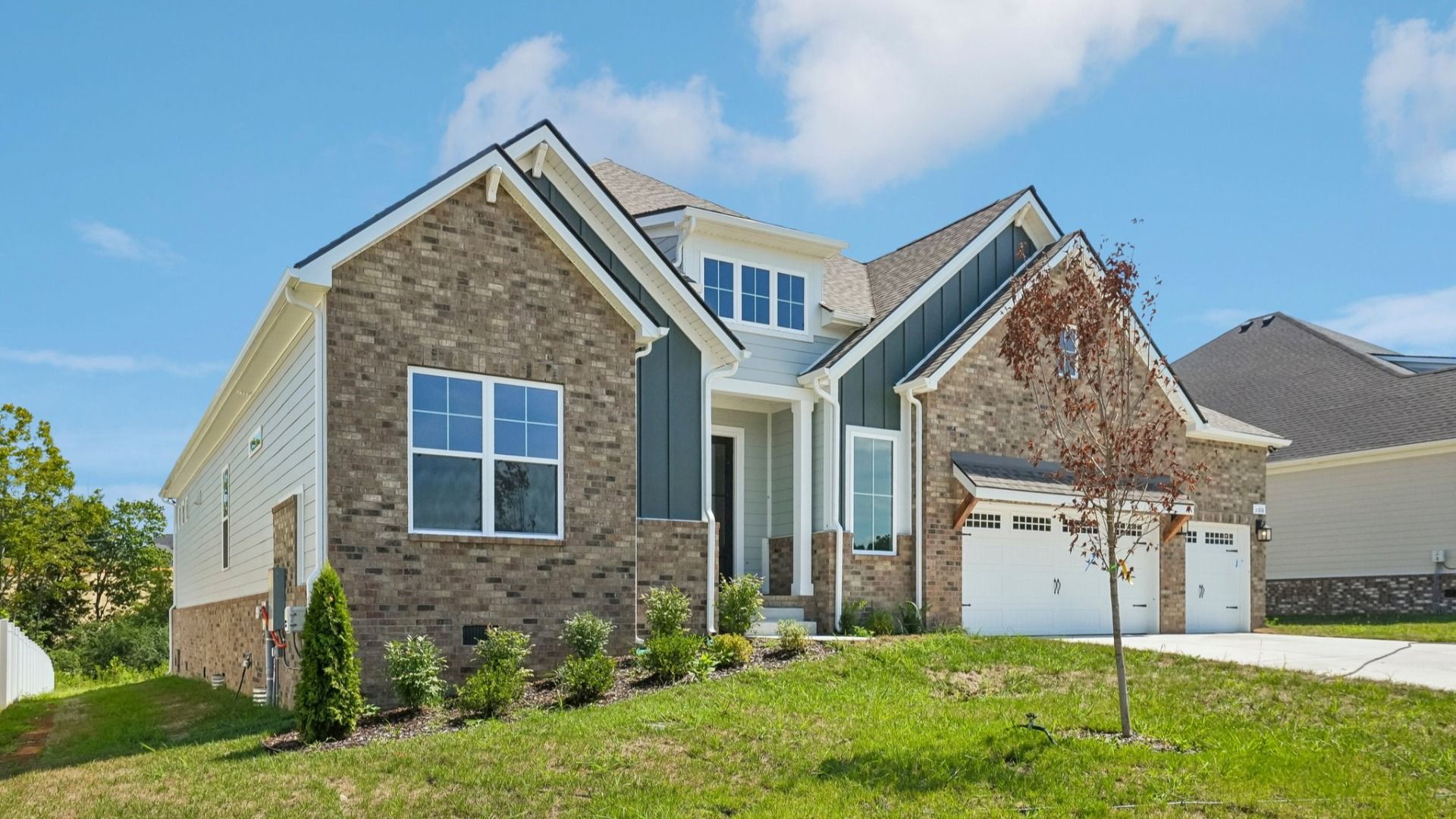 Angled view of two-story home