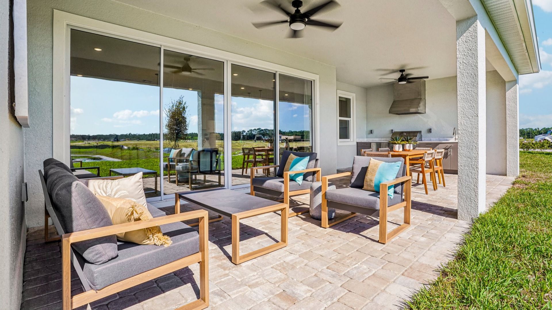 Oleander Rear Lanai and Summer Kitchen by DRB Homes in Ardisia Park in New Smyrna Beach, FL