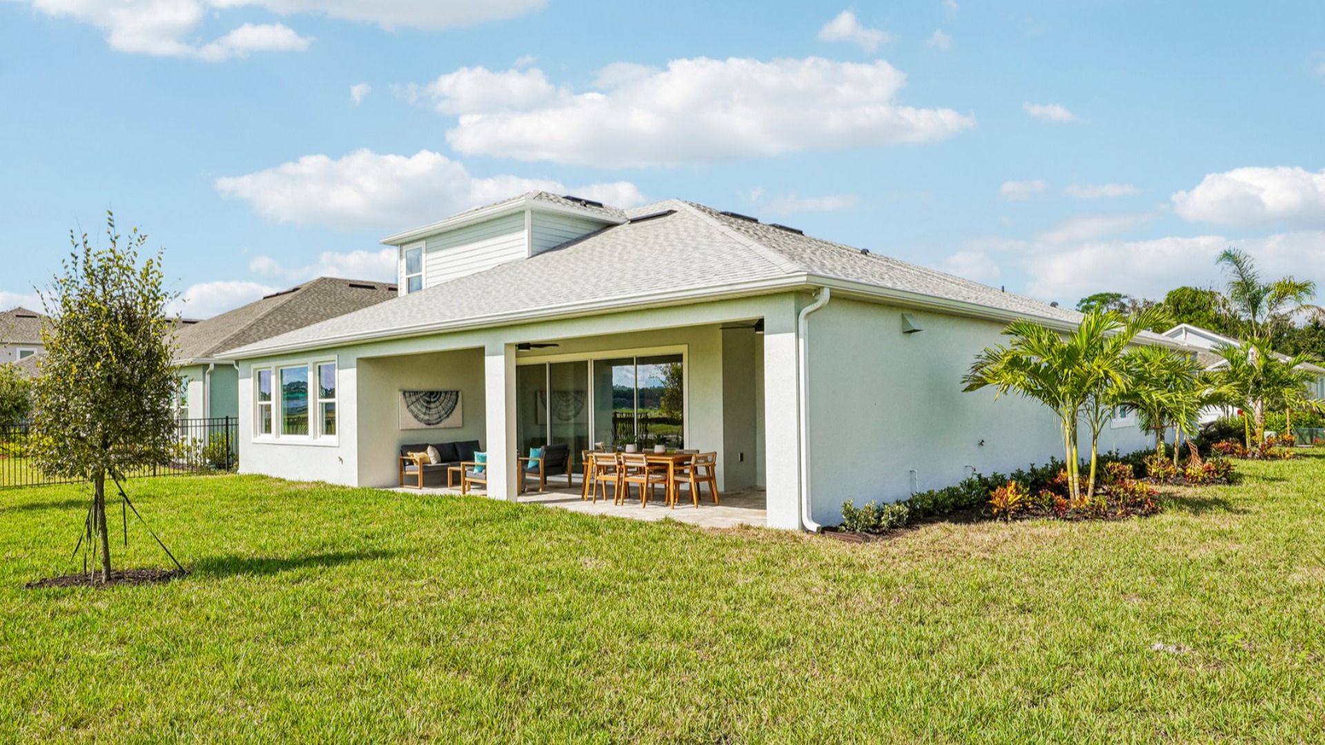 Oleander Back Yard of the Model Home by DRB Homes in Ardisia Park in New Smyrna Beach, FL