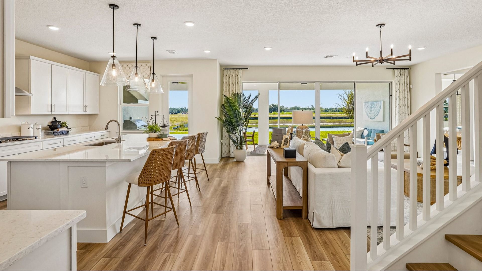 Oleander Floor Plan Kitchen and Living Area by DRB Homes in Ardisia Park in New Smyrna Beach, FL