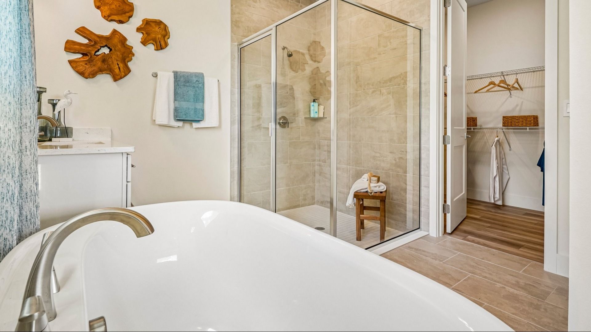 Oleander Primary Suite En Suite Bath by DRB Homes in Ardisia Park in New Smyrna Beach, FL