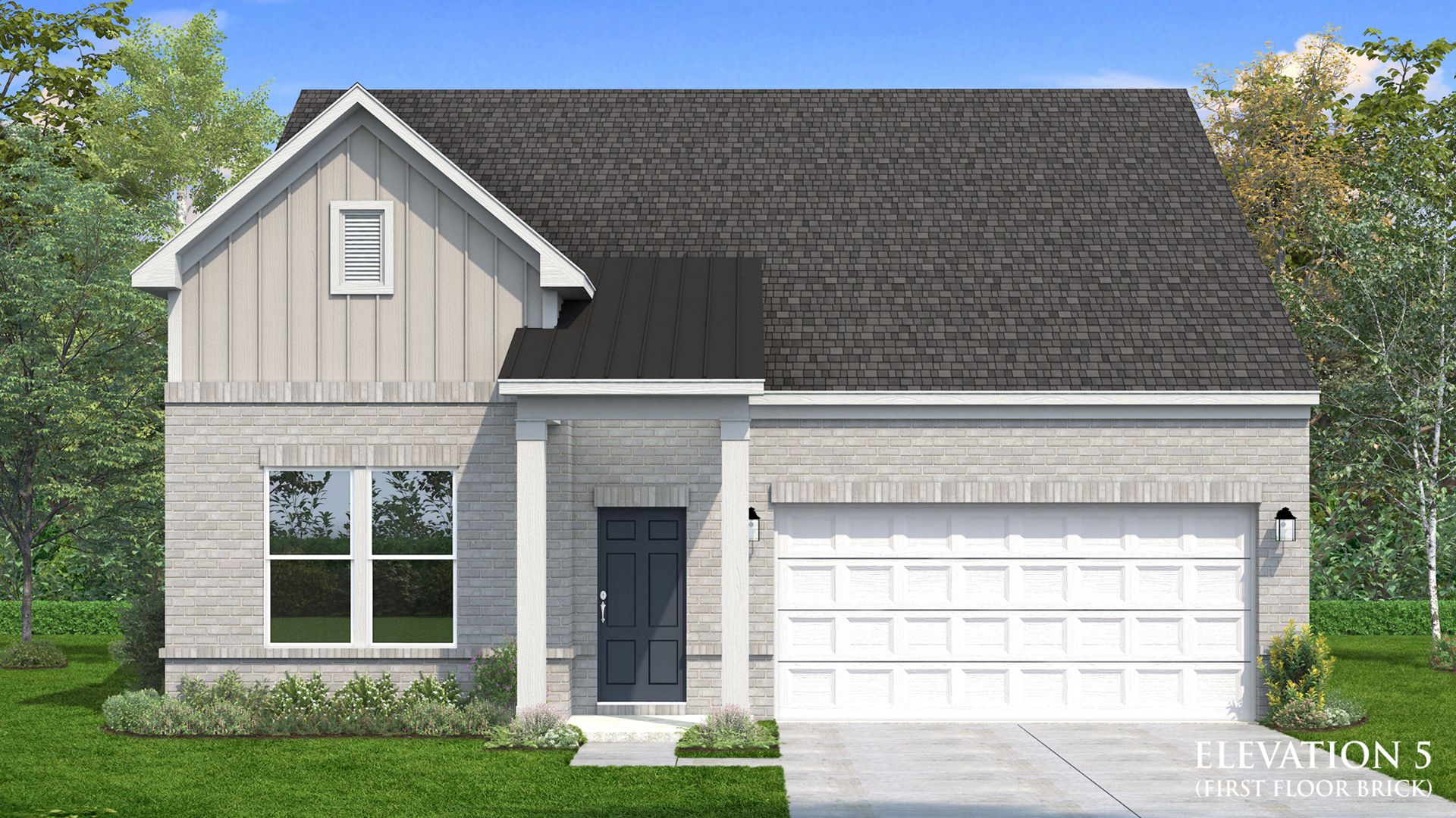 Elevation 5 with First Floor Brick