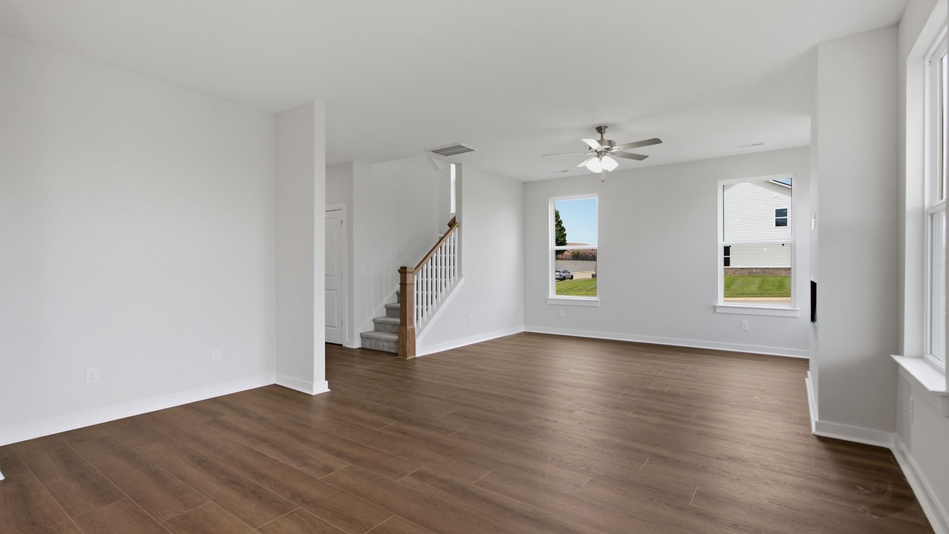 Sizeable wall next to staircase for design opportunities