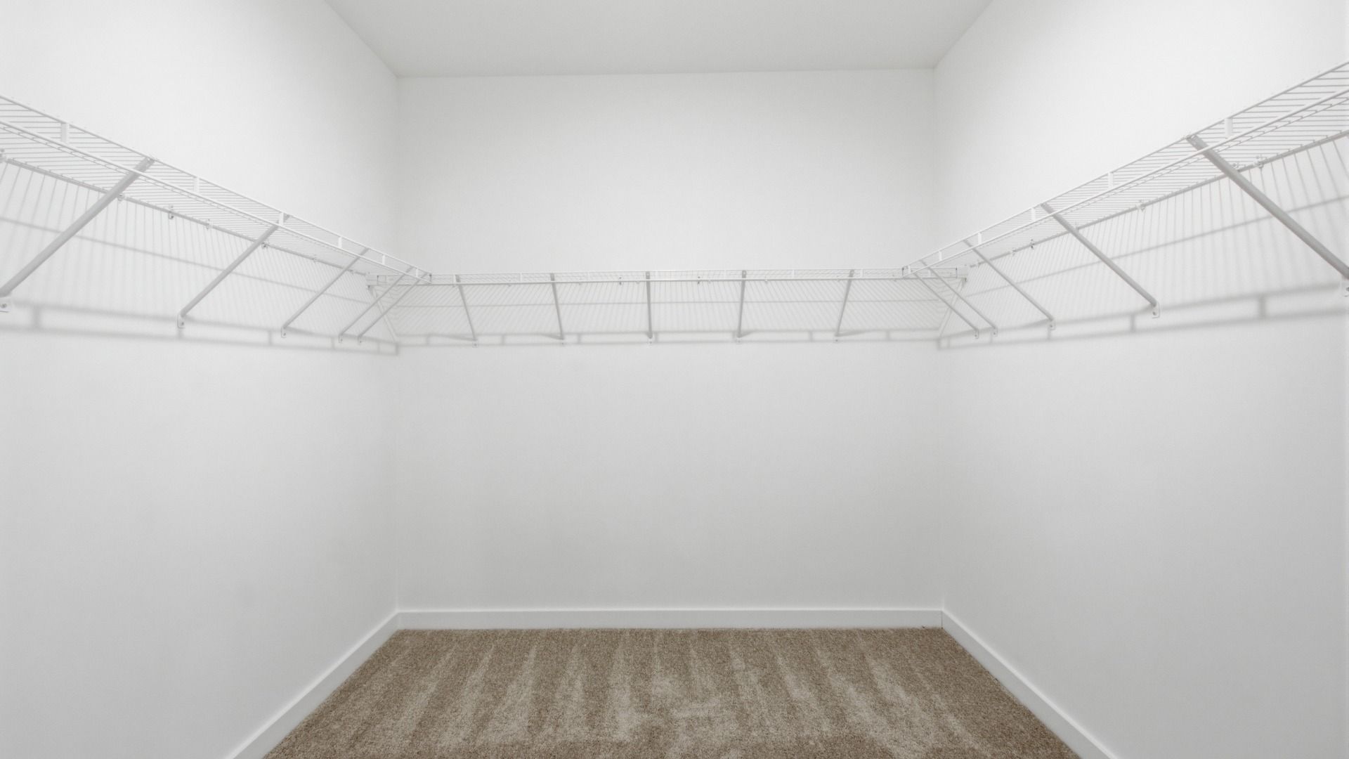 Walk-in closet with ventilated shelving