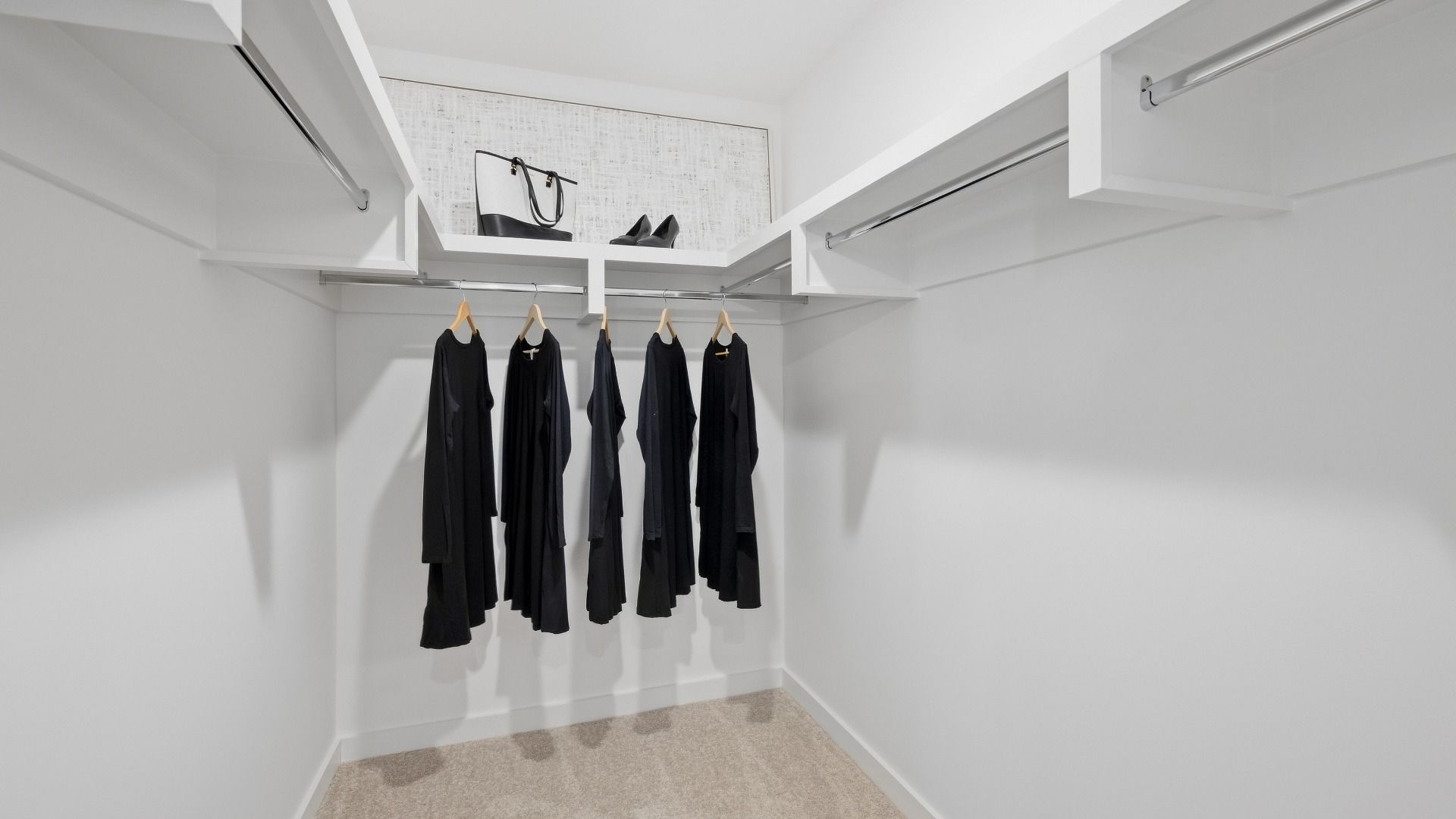 Walk-in closet with plenty of space for clothes and other items