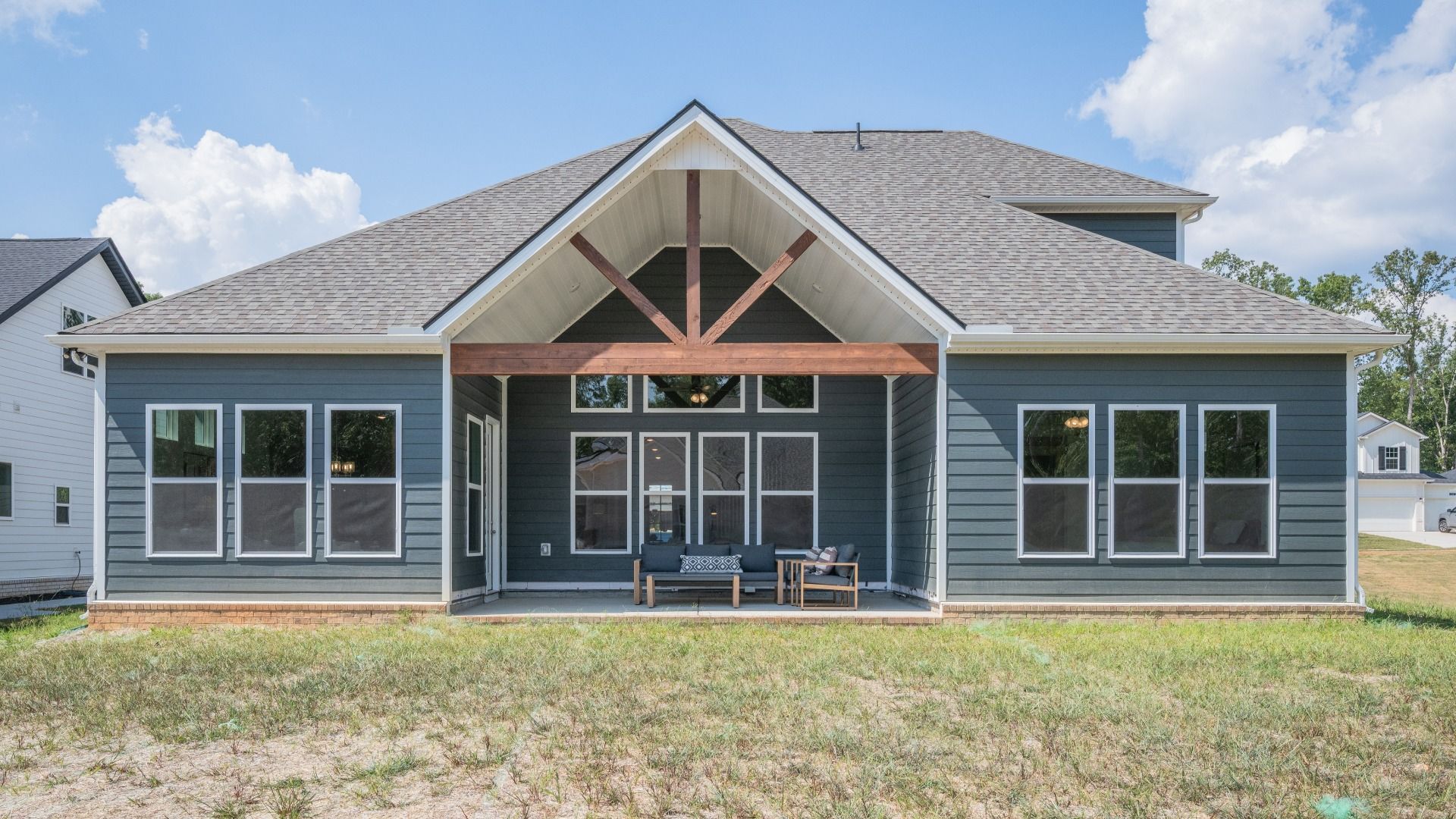 Ideal for outdoor events with a porch in the backyard